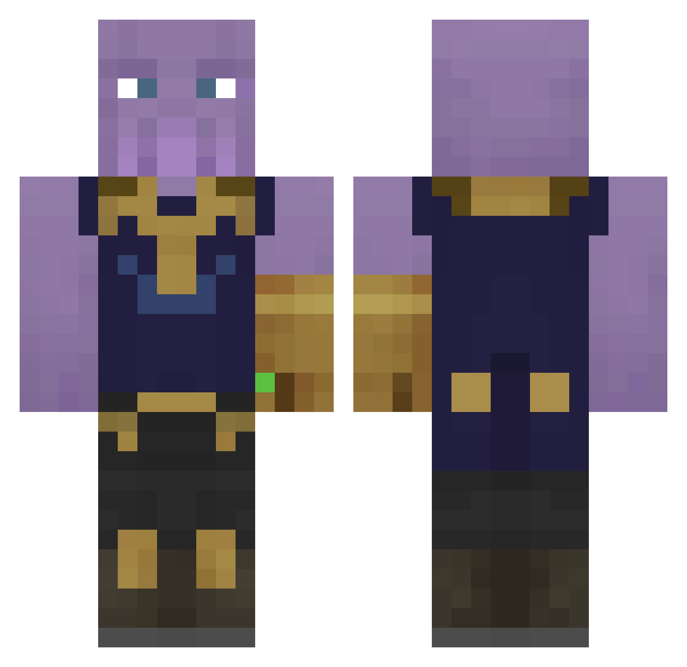 Torch_ Minecraft skin, front and back view