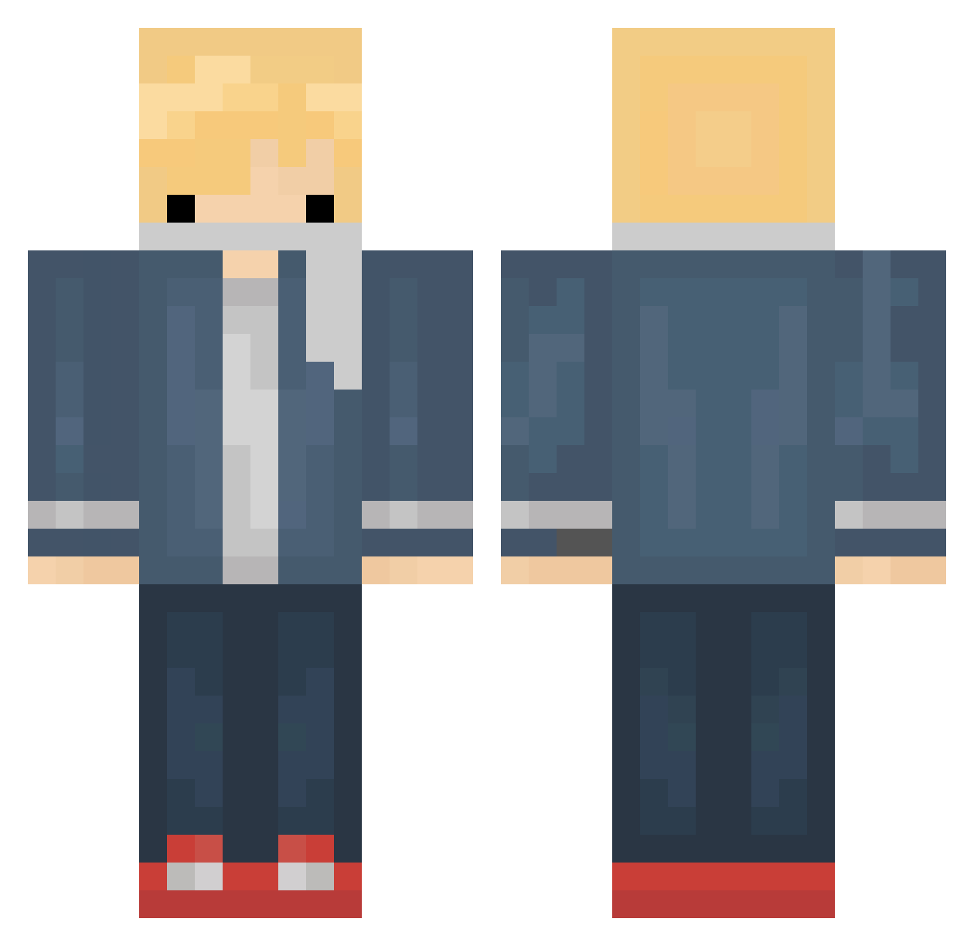 Szinnon Minecraft skin, front and back view