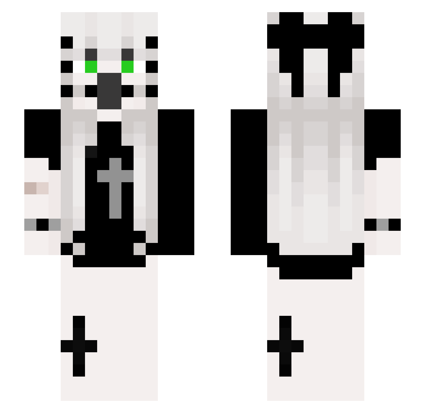 HugeThreat Minecraft skin, front and back view