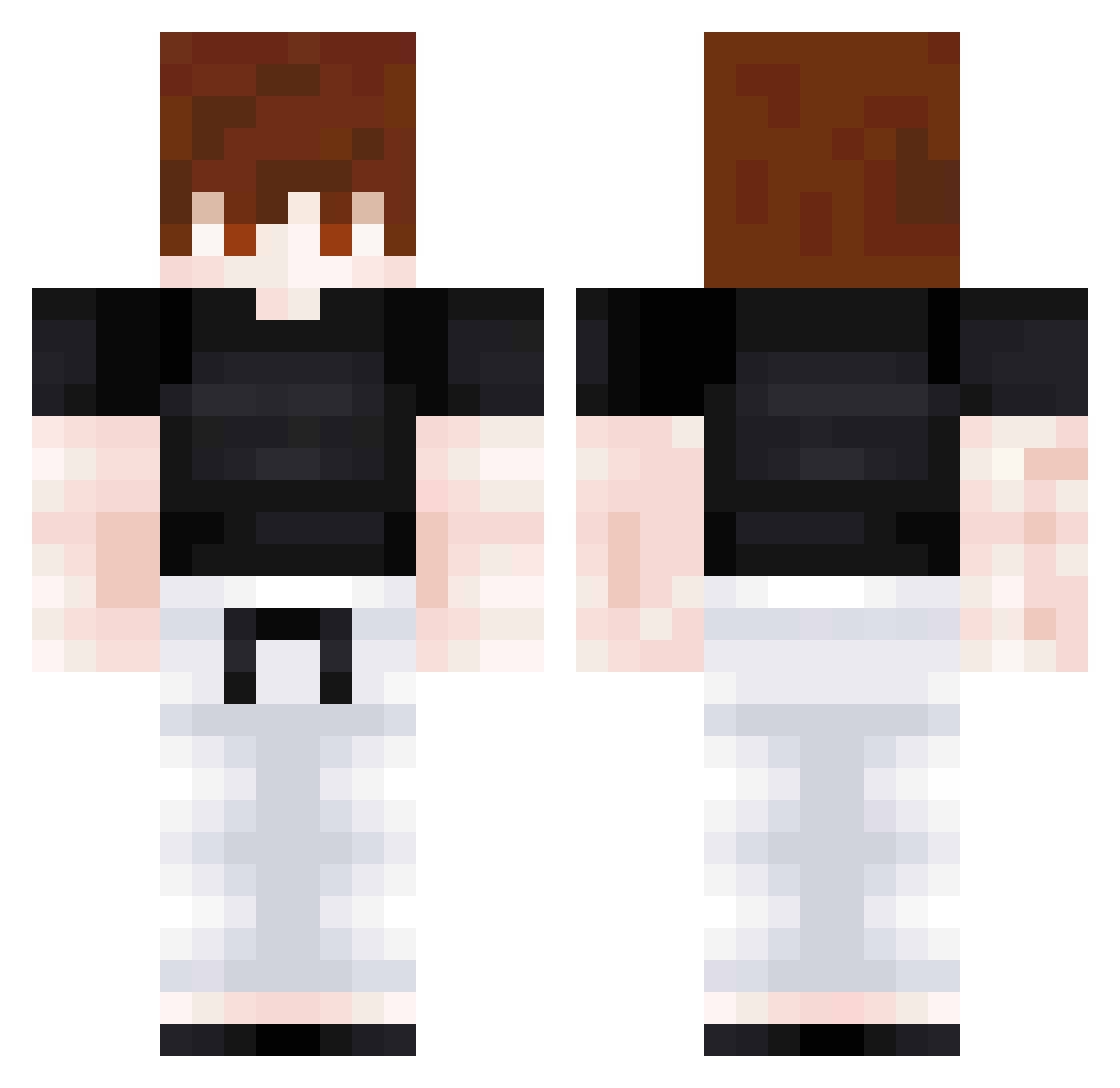 RogueMixKO Minecraft skin, front and back view