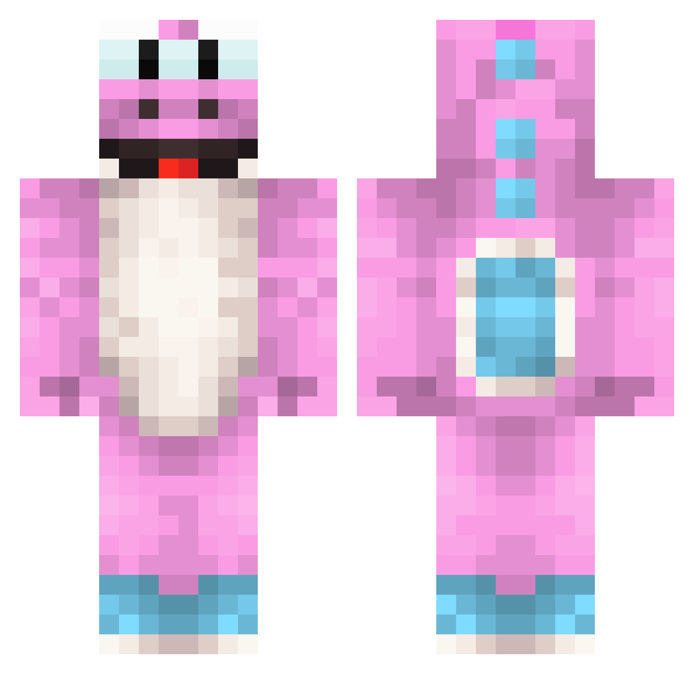 ArturoJared Minecraft skin, front and back view
