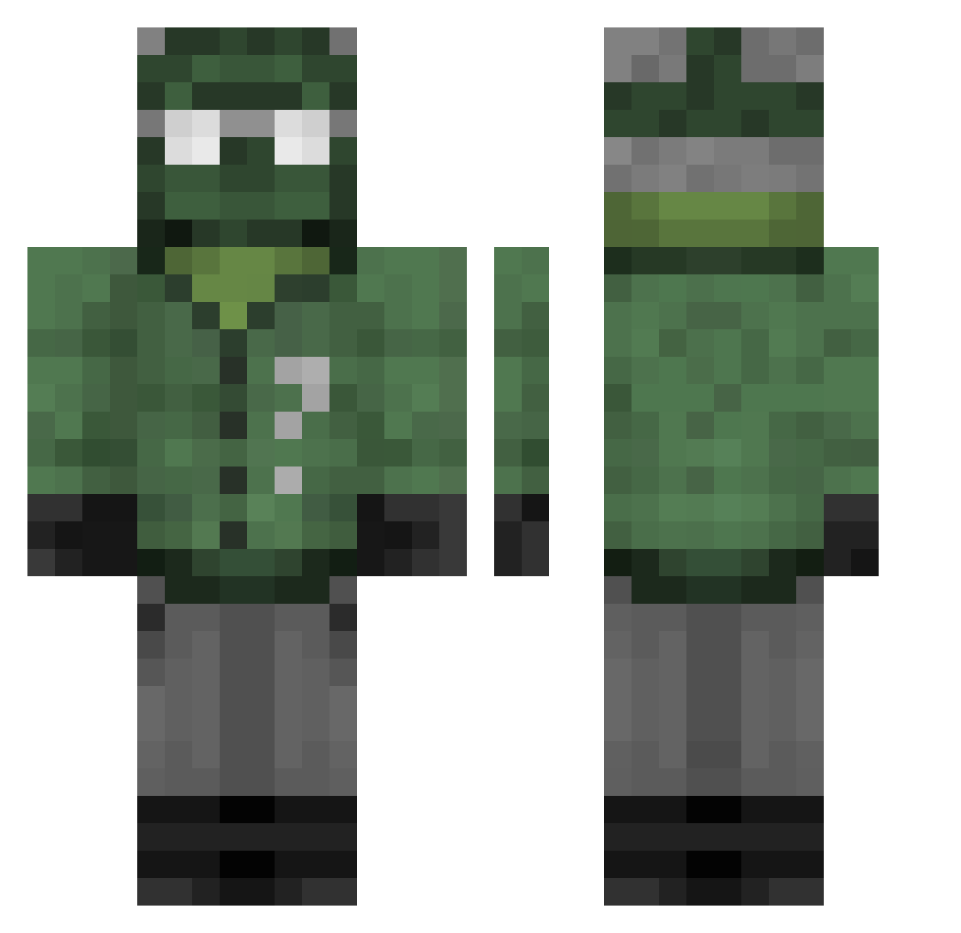 I3iggsy Minecraft skin, front and back view