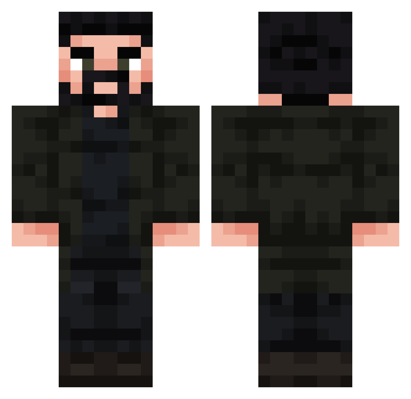 misterk0tik Minecraft skin, front and back view