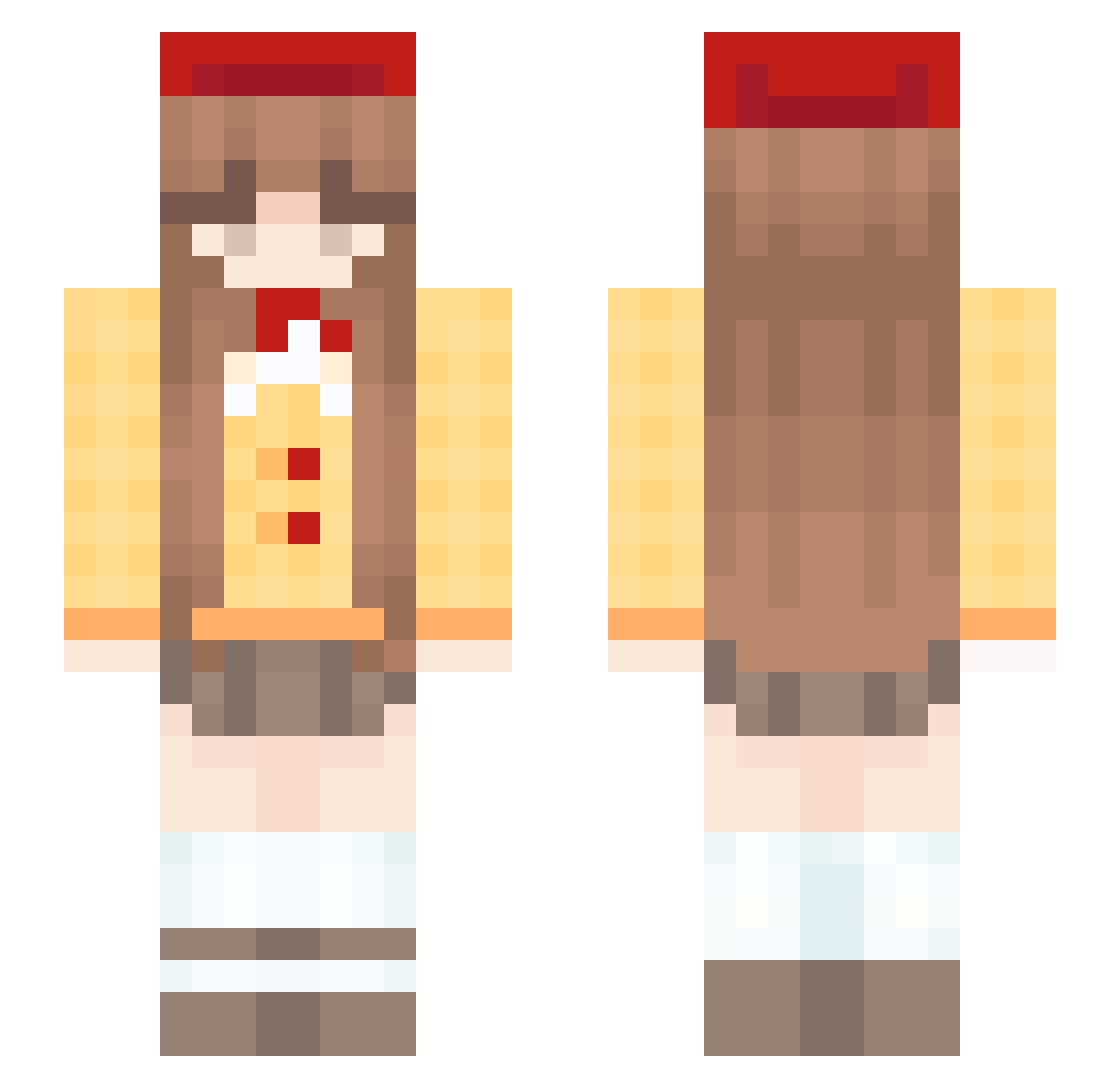 Dokaemi Minecraft skin, front and back view