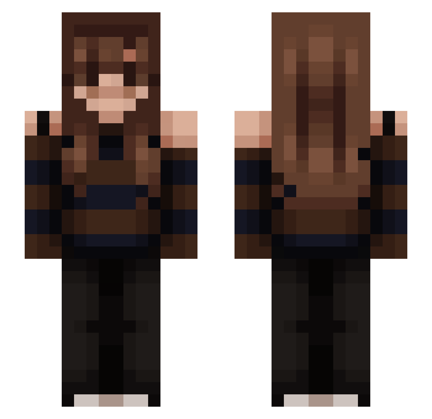 apfelkriegerin Minecraft skin, front and back view