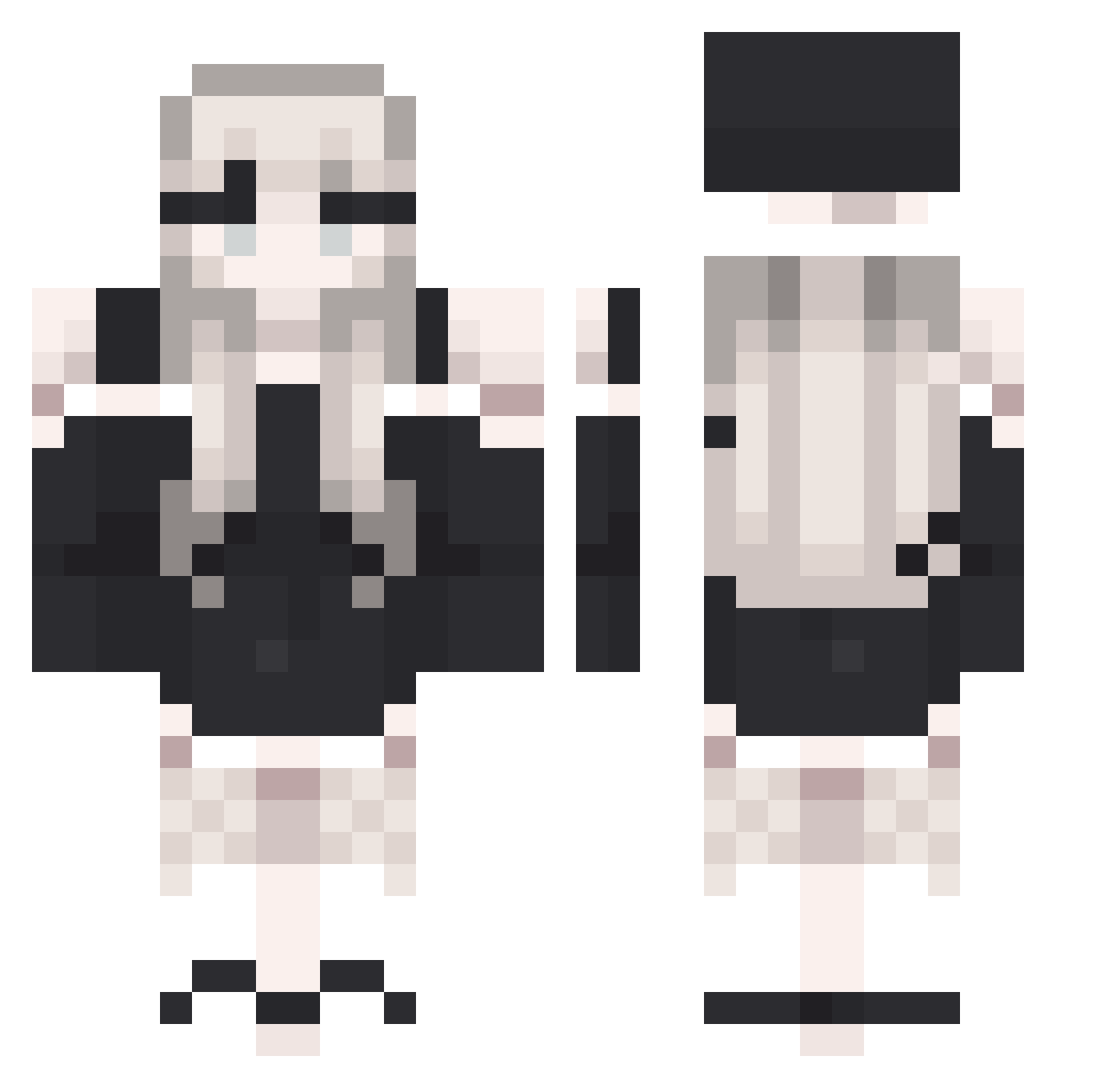 HepaTitusB Minecraft skin, front and back view