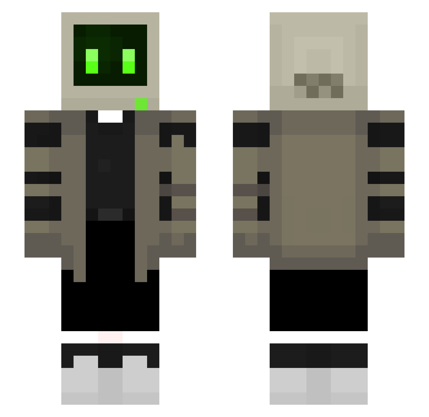 FirstDarwin69 Minecraft skin, front and back view