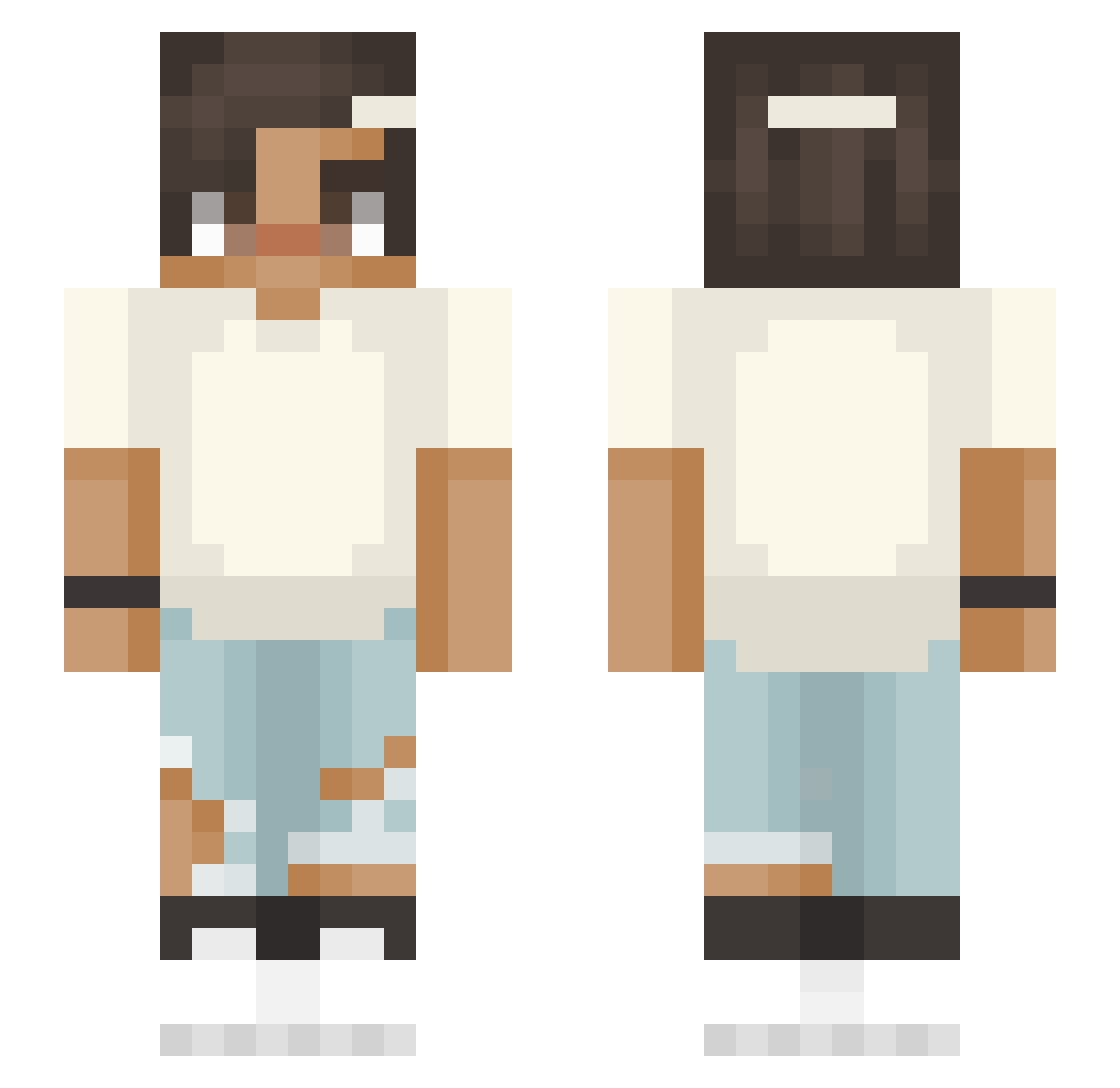 Sheynh Minecraft skin, front and back view