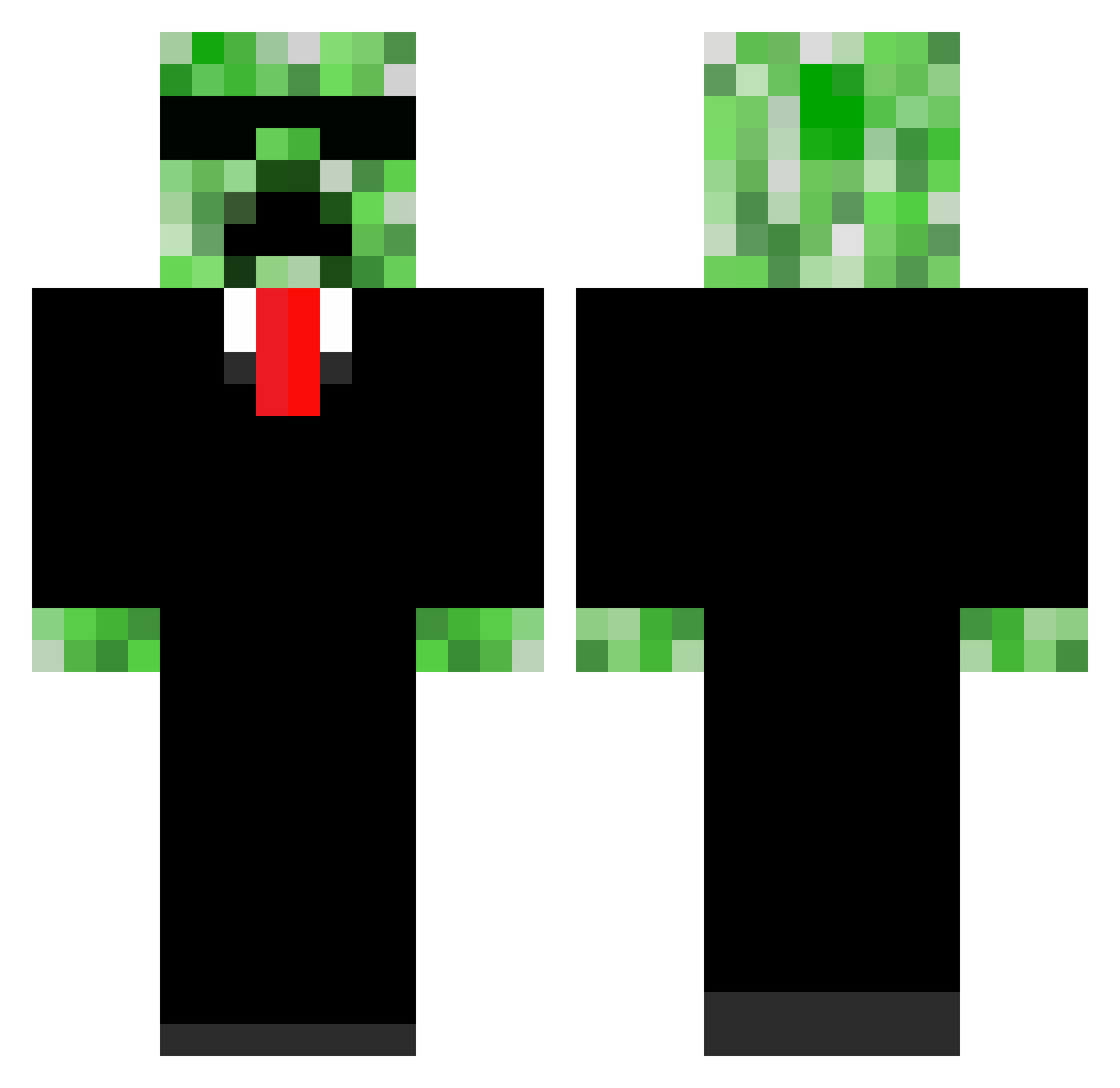 prion Minecraft skin, front and back view