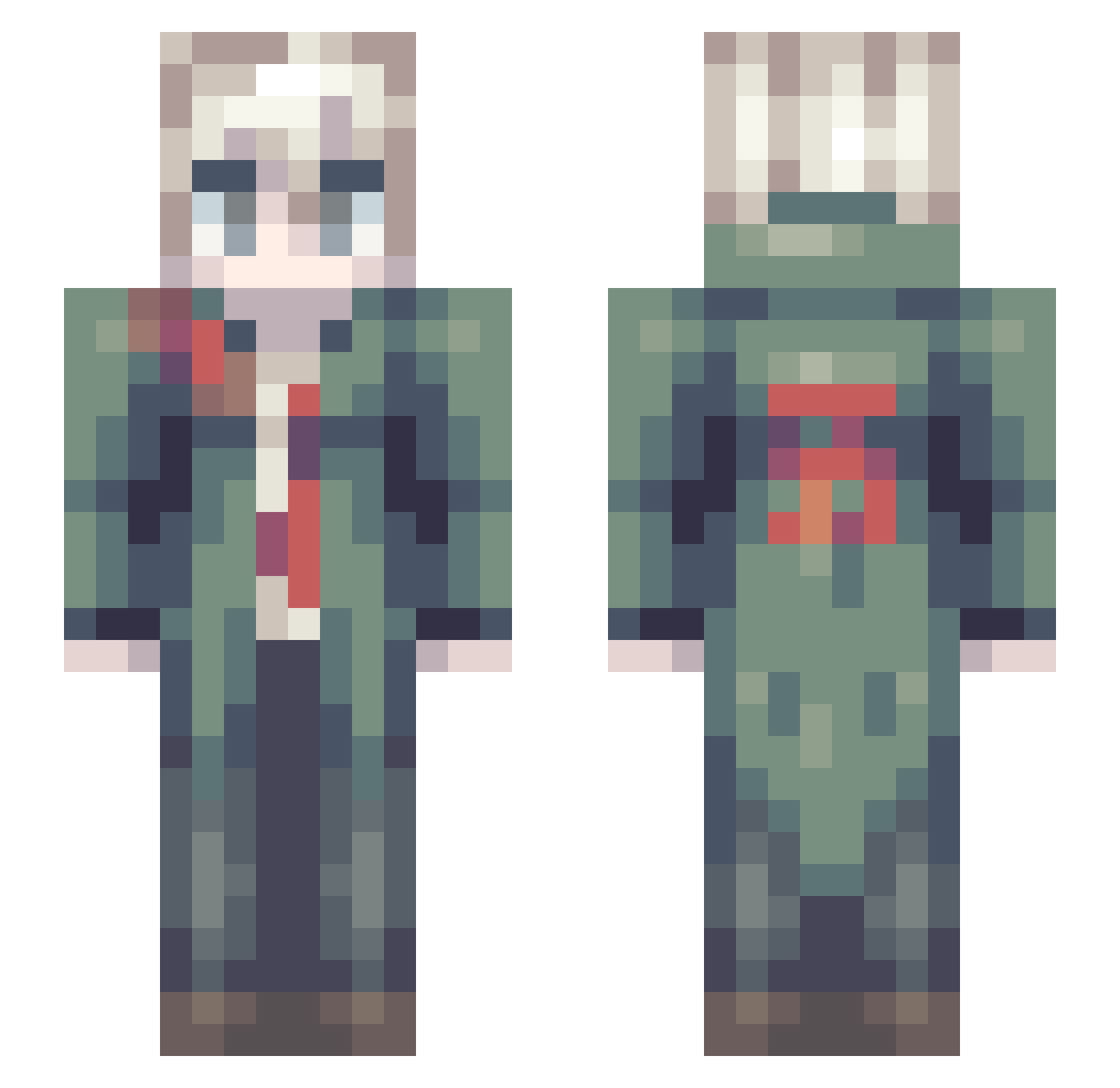 Marineberry3 Minecraft skin, front and back view