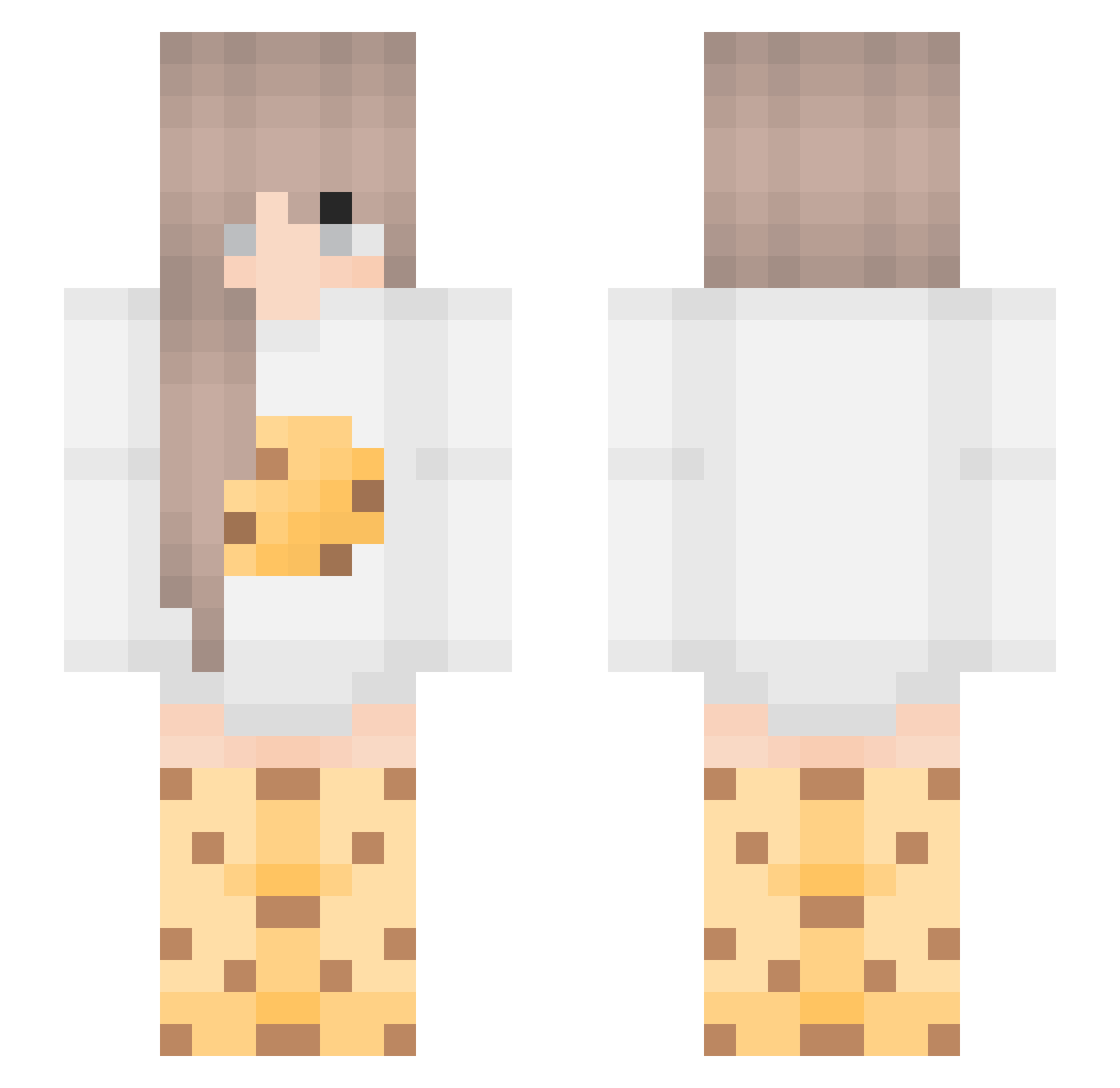 PotatosQueen Minecraft skin, front and back view