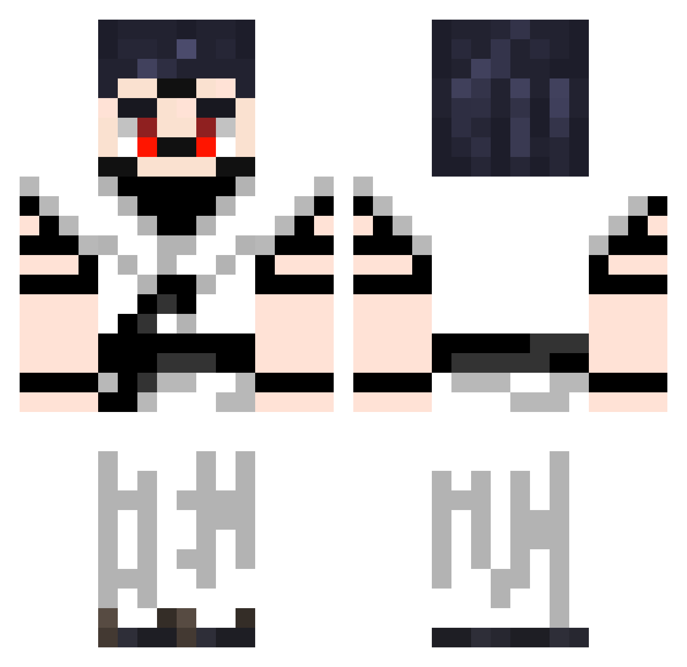 djkas2020 Minecraft skin, front and back view