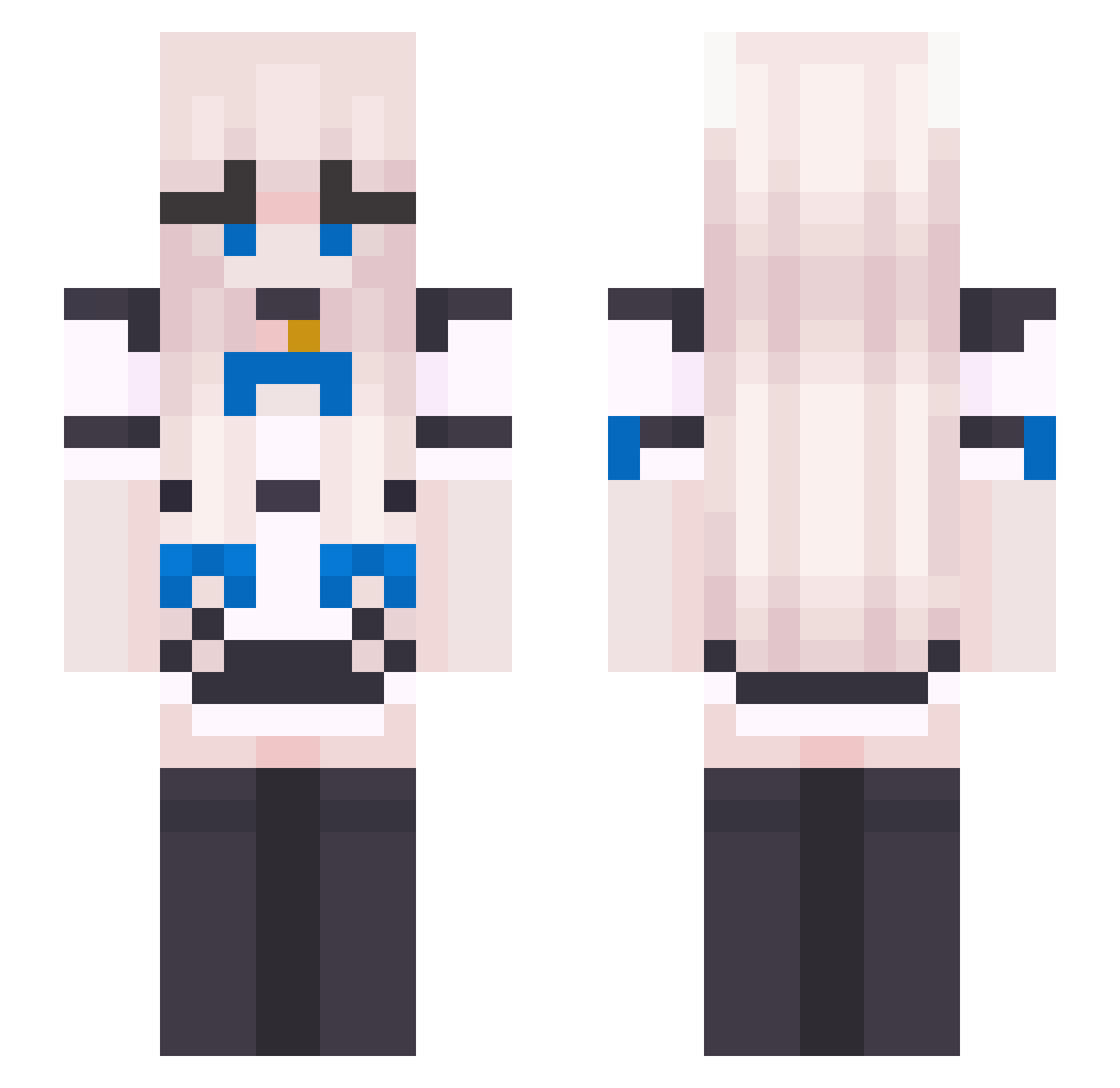 ella Minecraft skin, front and back view