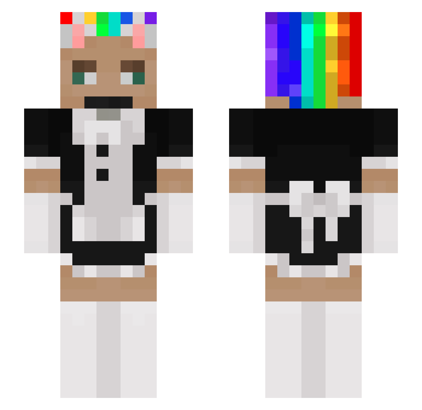 SimpPositive Minecraft skin, front and back view