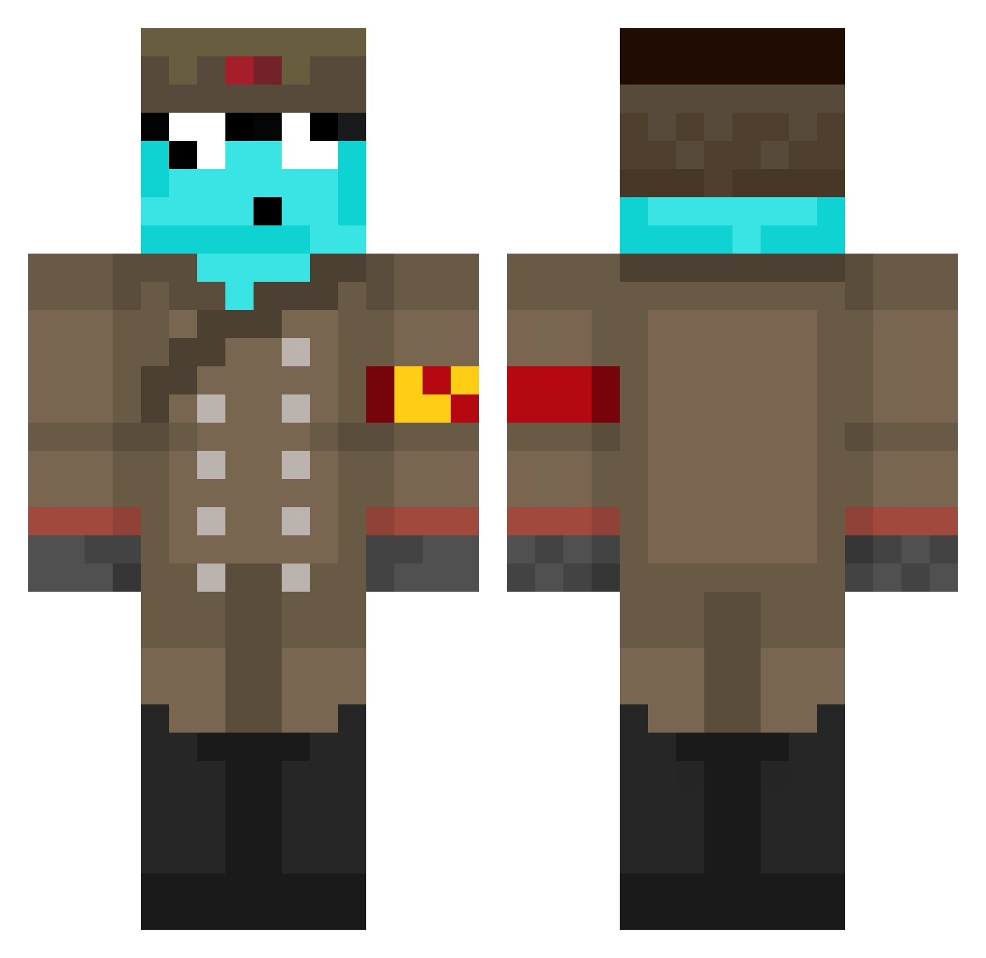 SlimeHoHO Minecraft skin, front and back view