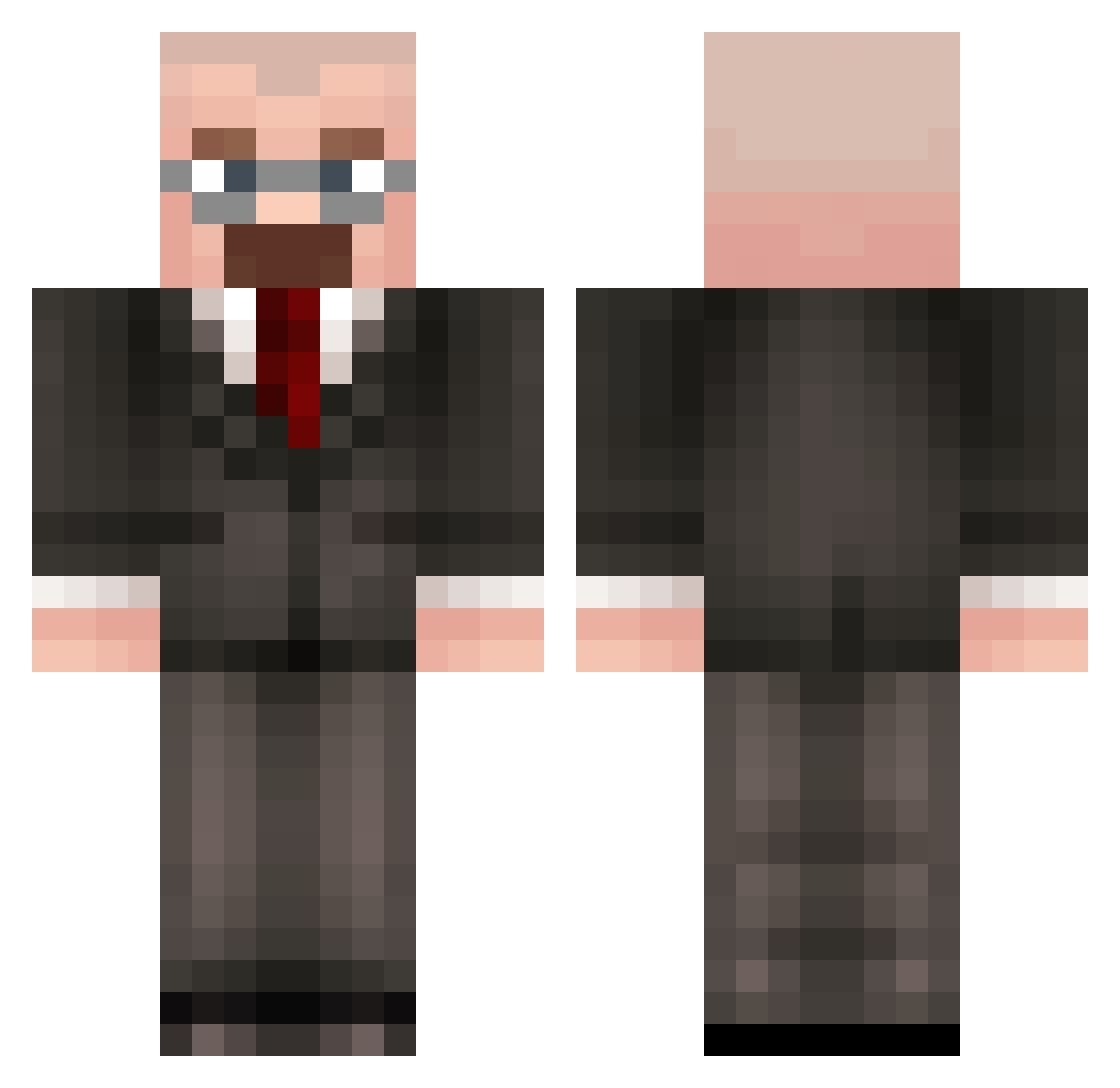 Ghwosttt Minecraft skin, front and back view