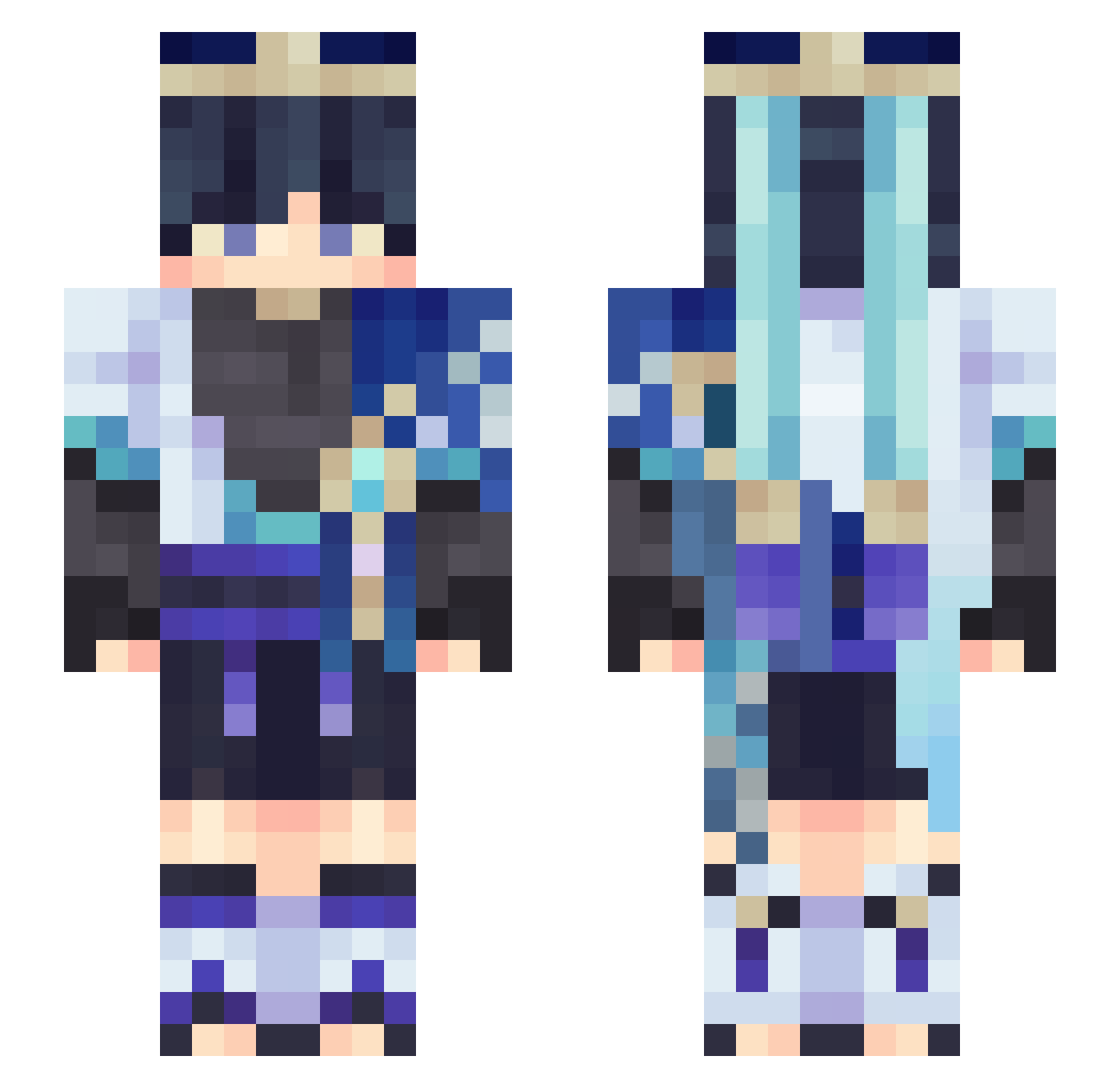 kinuski11 Minecraft skin, front and back view