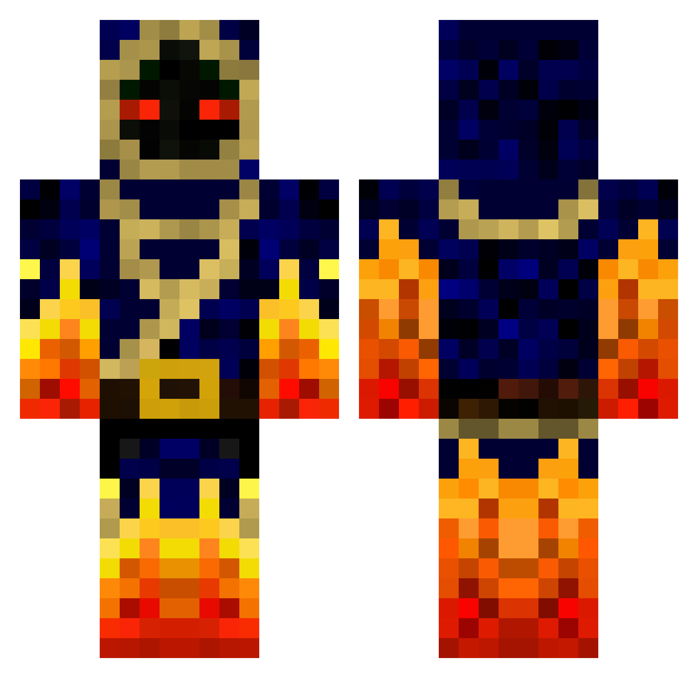 Aztec_KiwIZ Minecraft skin, front and back view