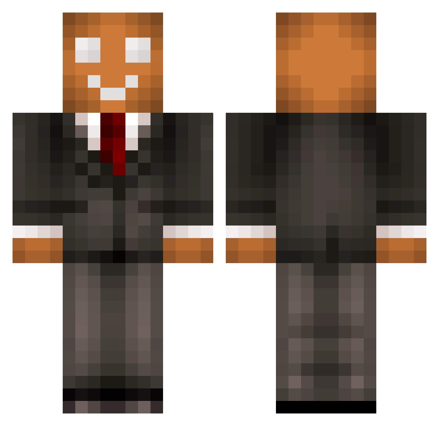Kagemand_BTW Minecraft skin, front and back view