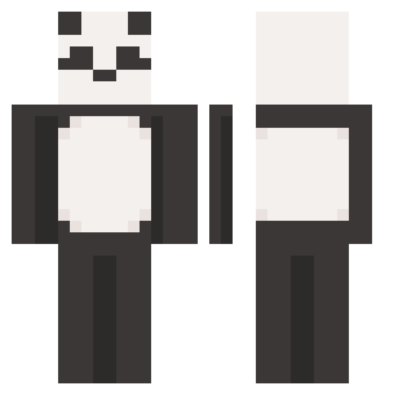 Foriloman Minecraft skin, front and back view