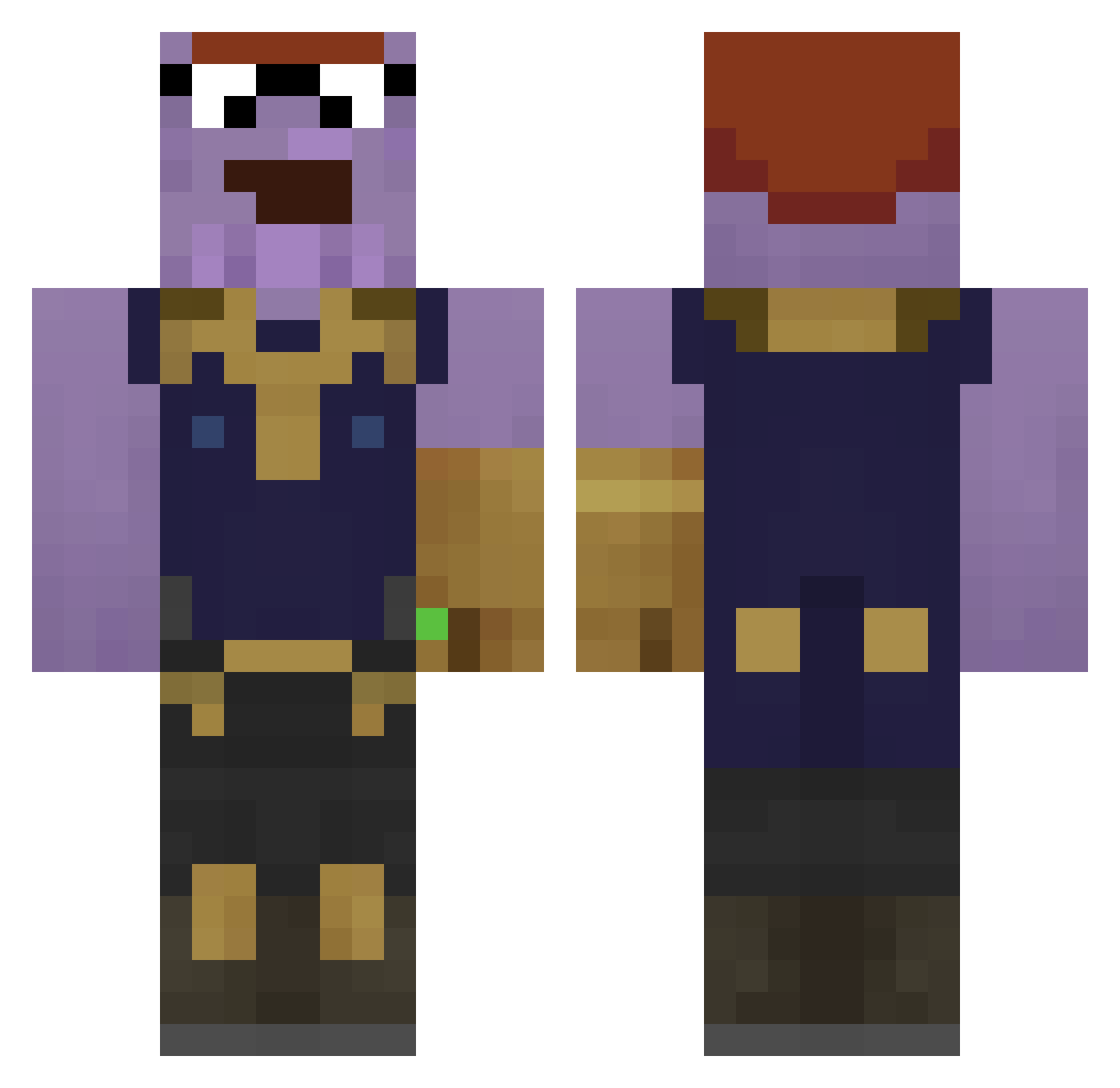 POOPGAY Minecraft skin, front and back view