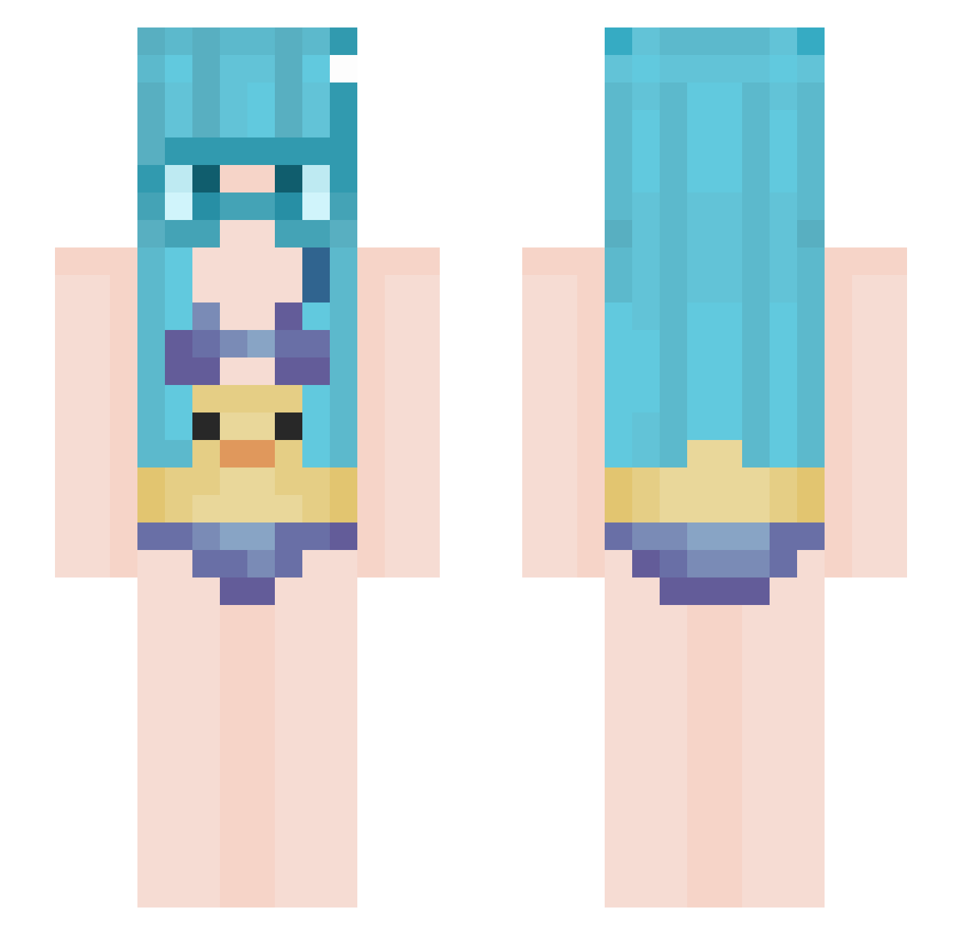 kriscantgame Minecraft skin, front and back view