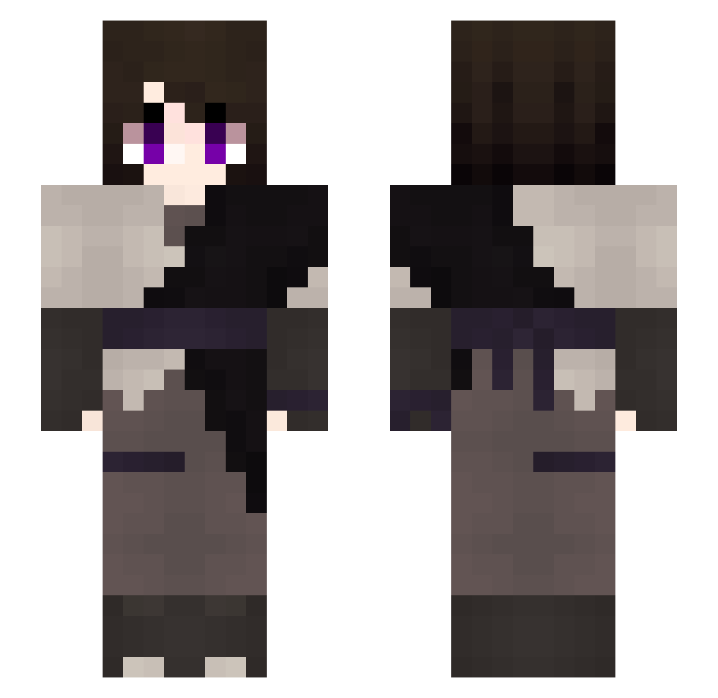SmokyCoder9846 Minecraft skin, front and back view