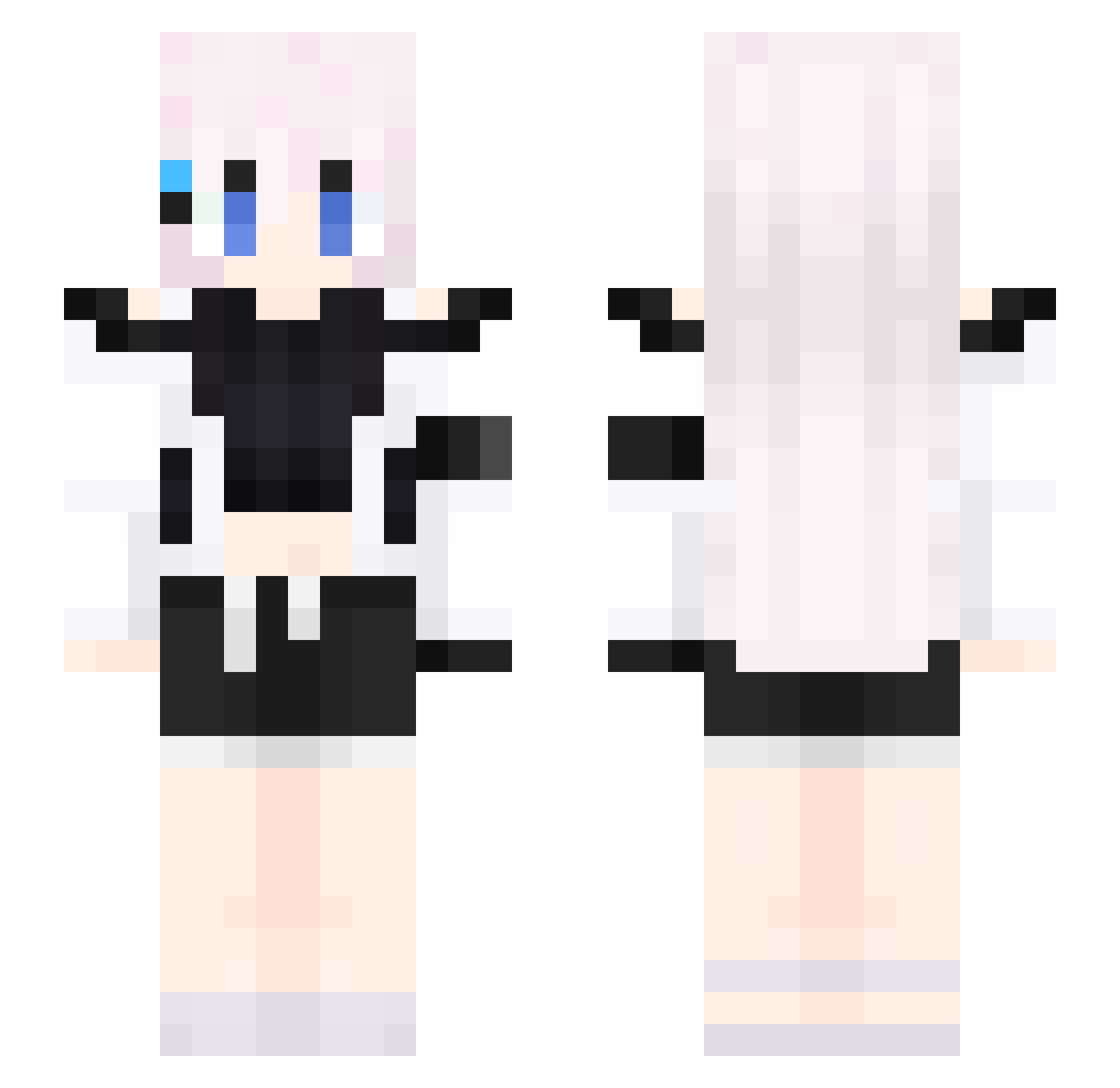 OshiroAqua Minecraft skin, front and back view