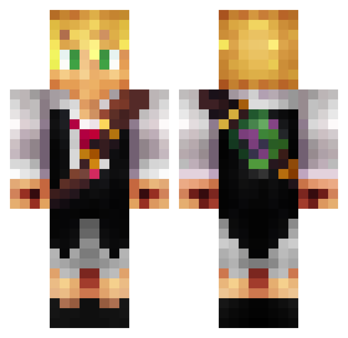 opoa Minecraft skin, front and back view