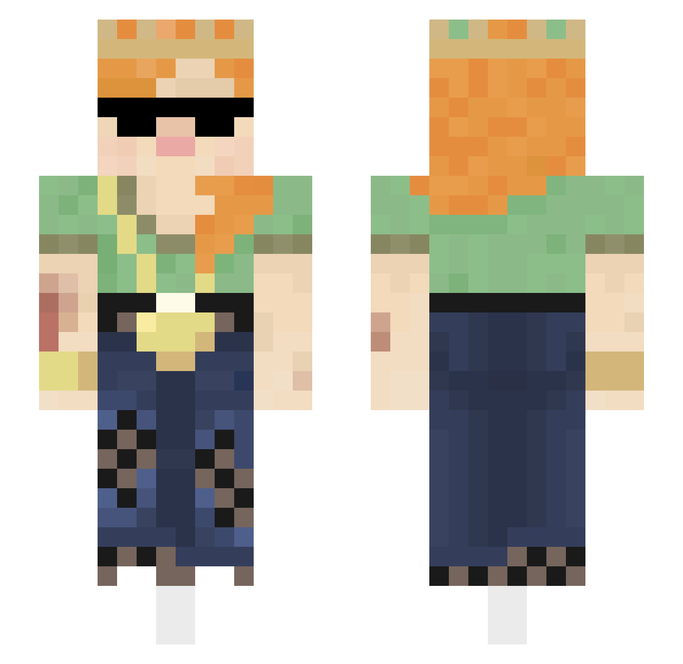 UAreMyEnnemi Minecraft skin, front and back view