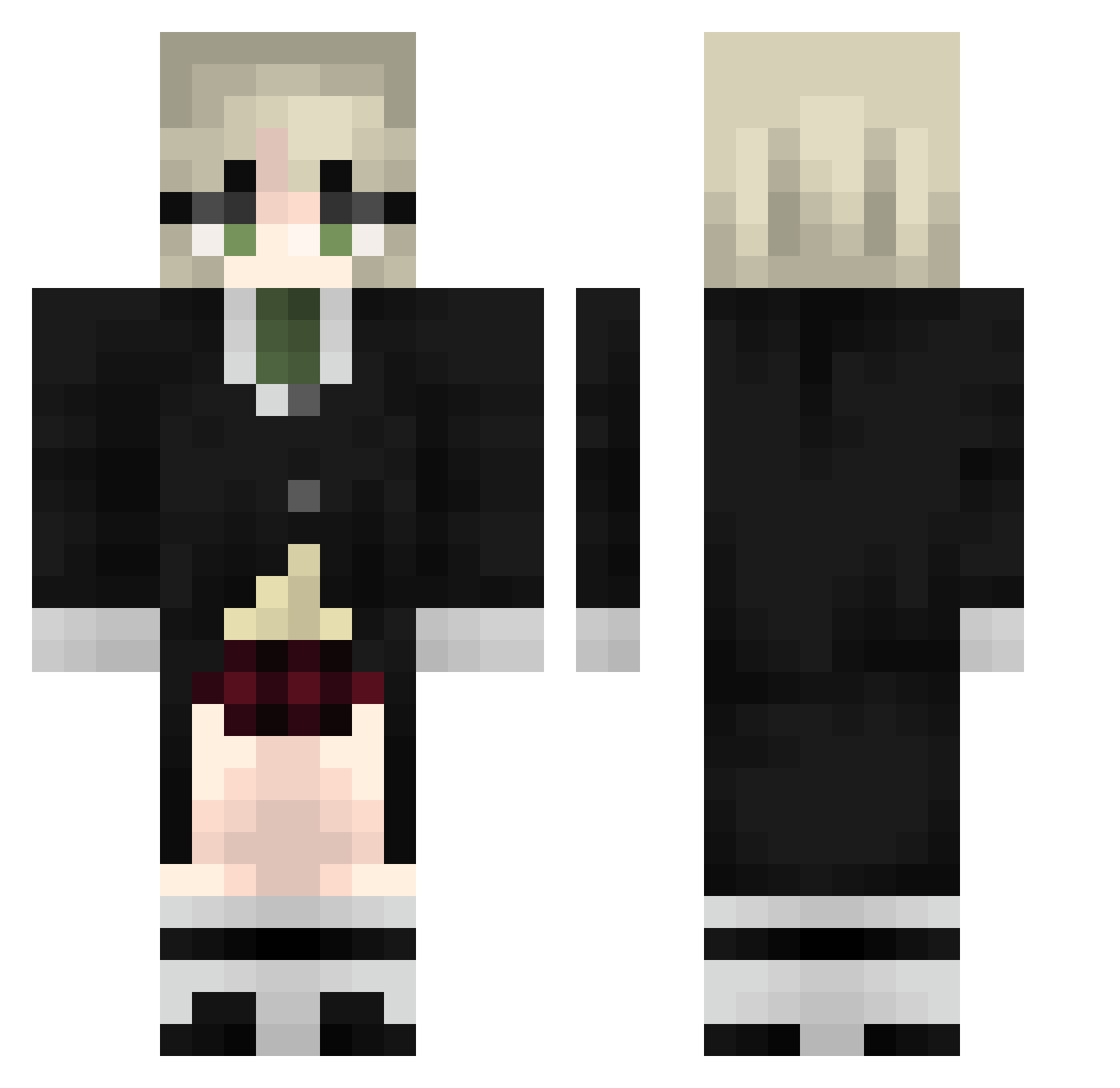 TwoZero202 Minecraft skin, front and back view