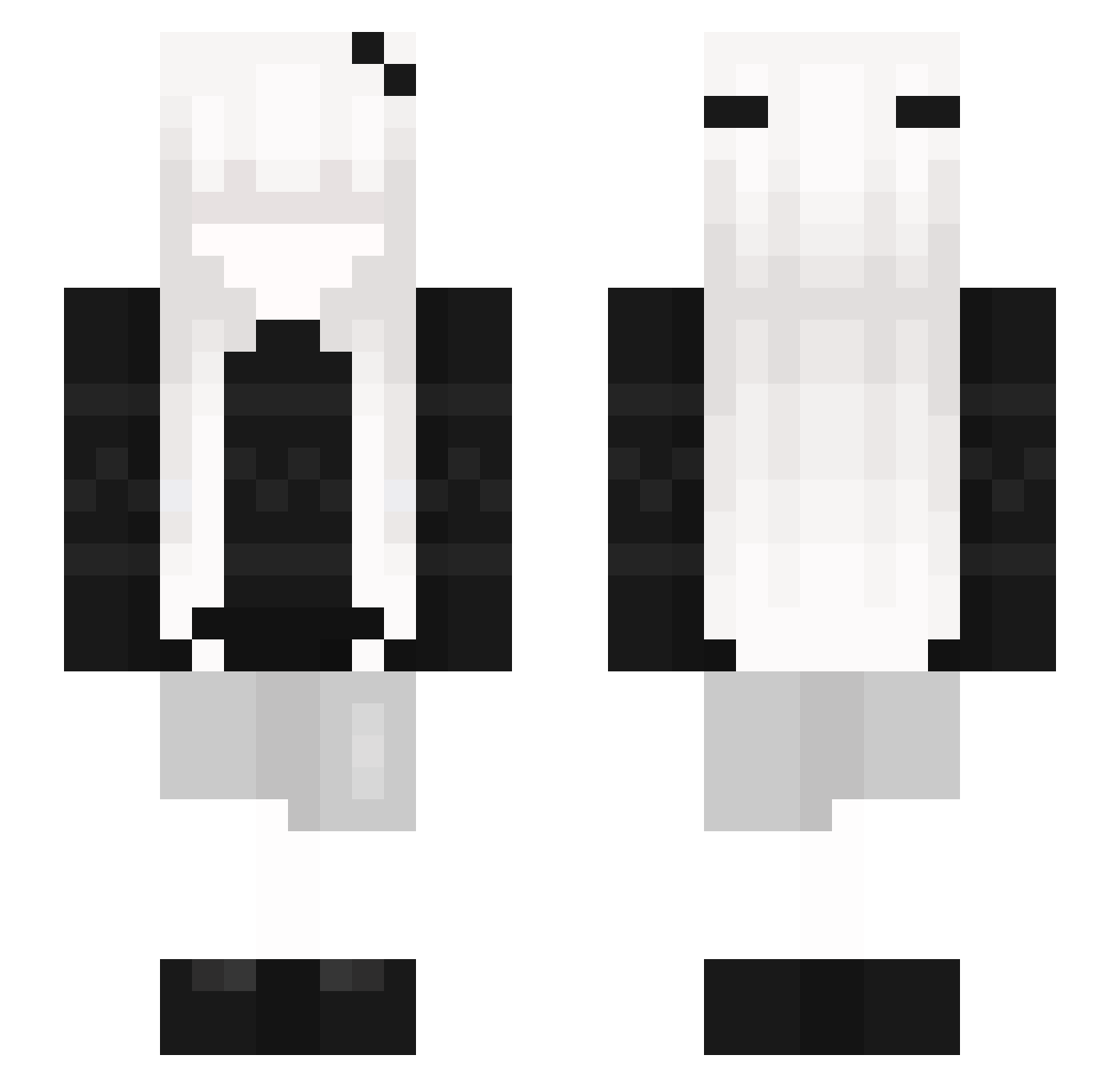ecmnesia Minecraft skin, front and back view