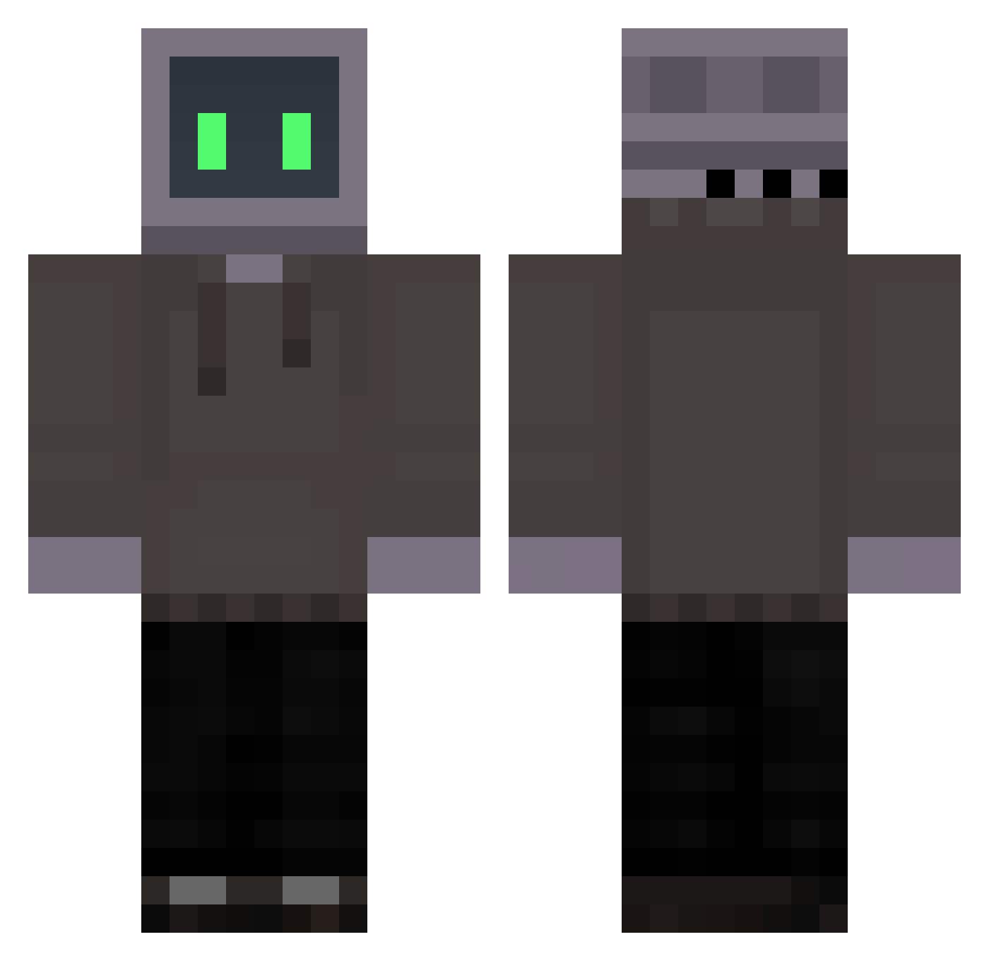 jadnega Minecraft skin, front and back view
