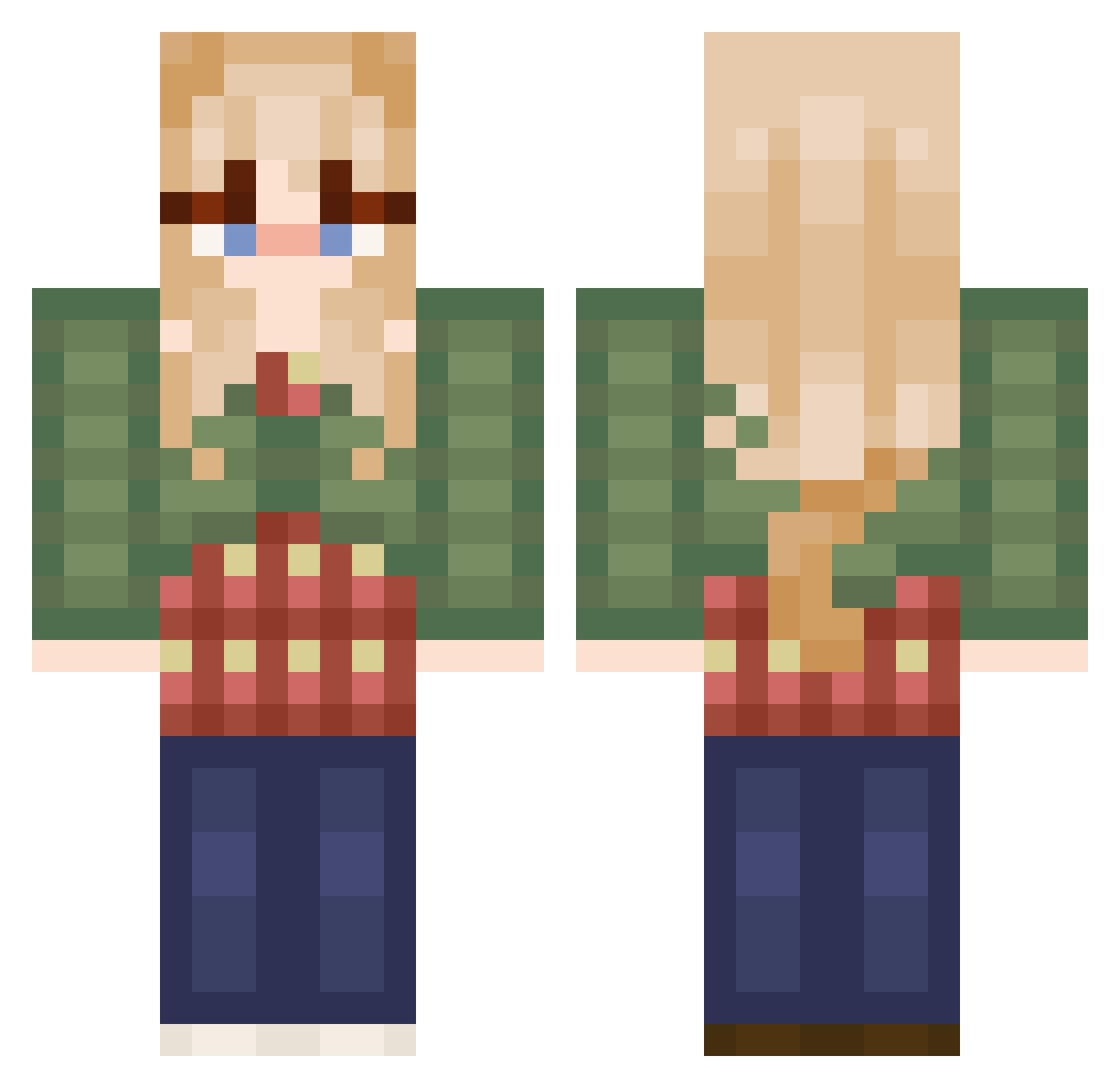 Pigeon_888 Minecraft skin, front and back view