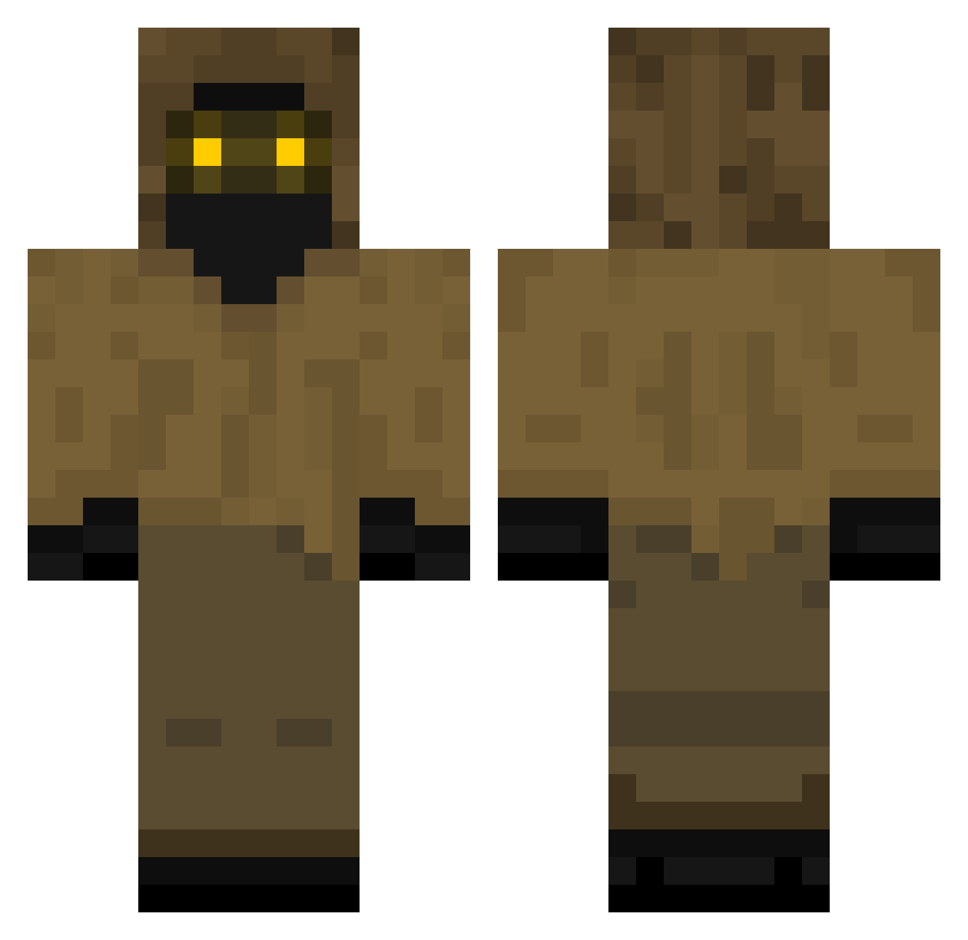 boredoms Minecraft skin, front and back view