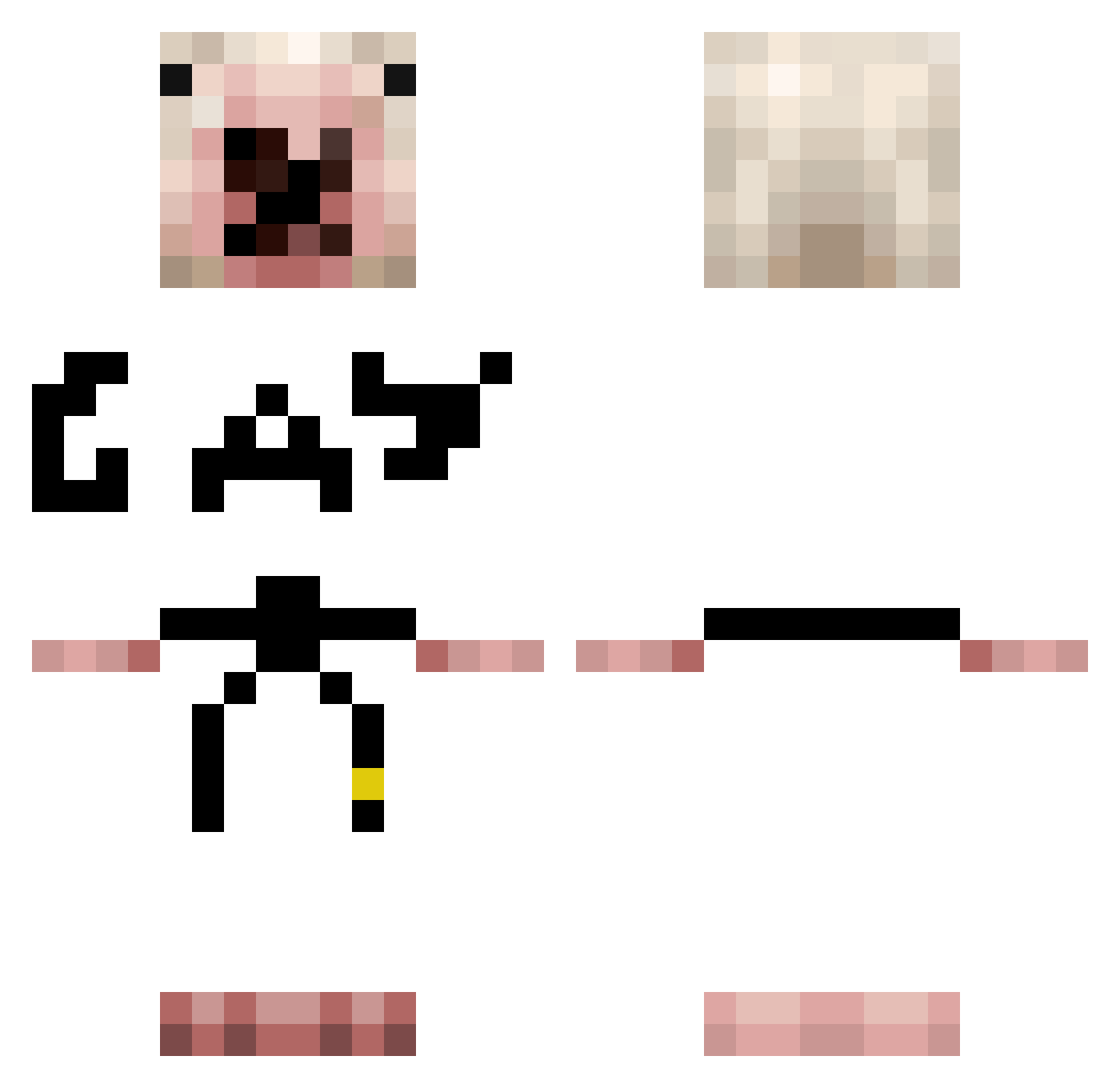 luckgamer Minecraft skin, front and back view