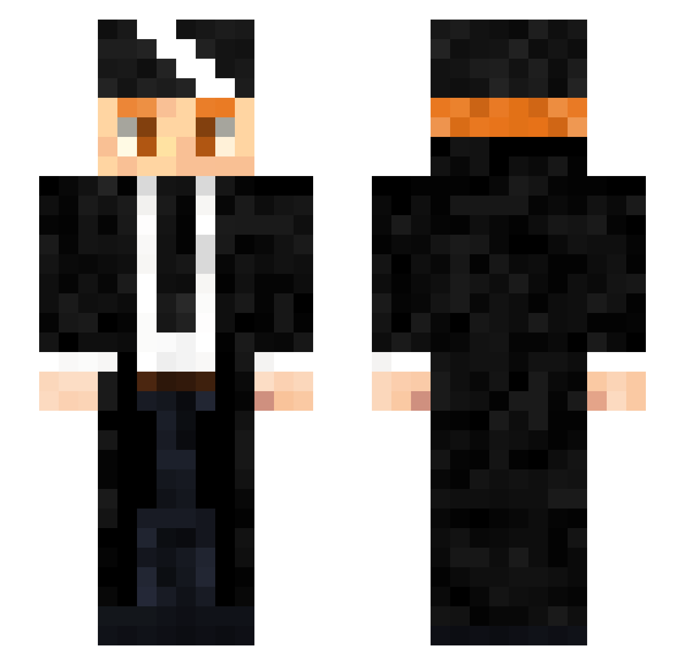 velumi Minecraft skin, front and back view