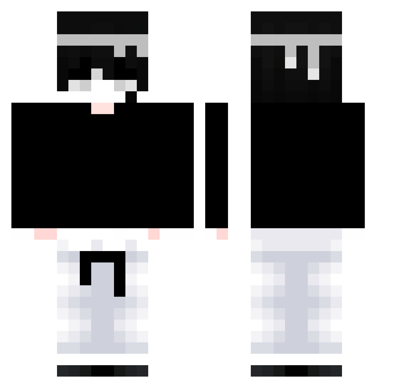 CocaSH Minecraft skin, front and back view