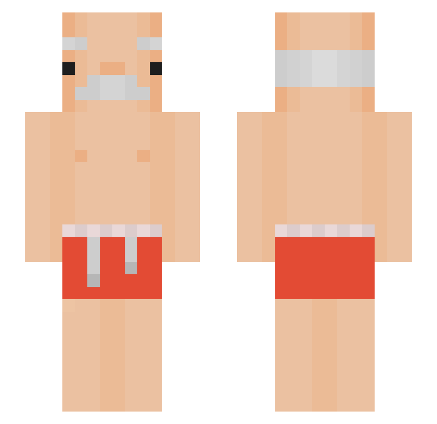 Cluxii Minecraft skin, front and back view