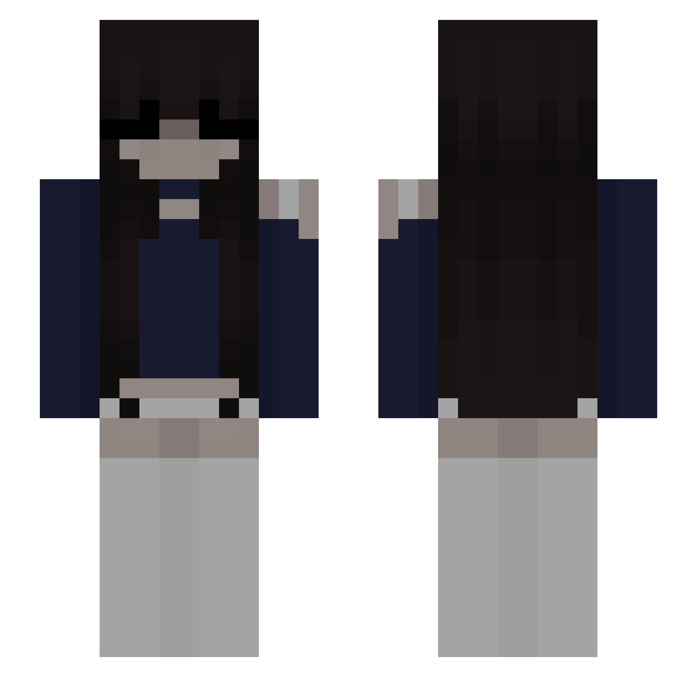 NothingHelps1 Minecraft skin, front and back view