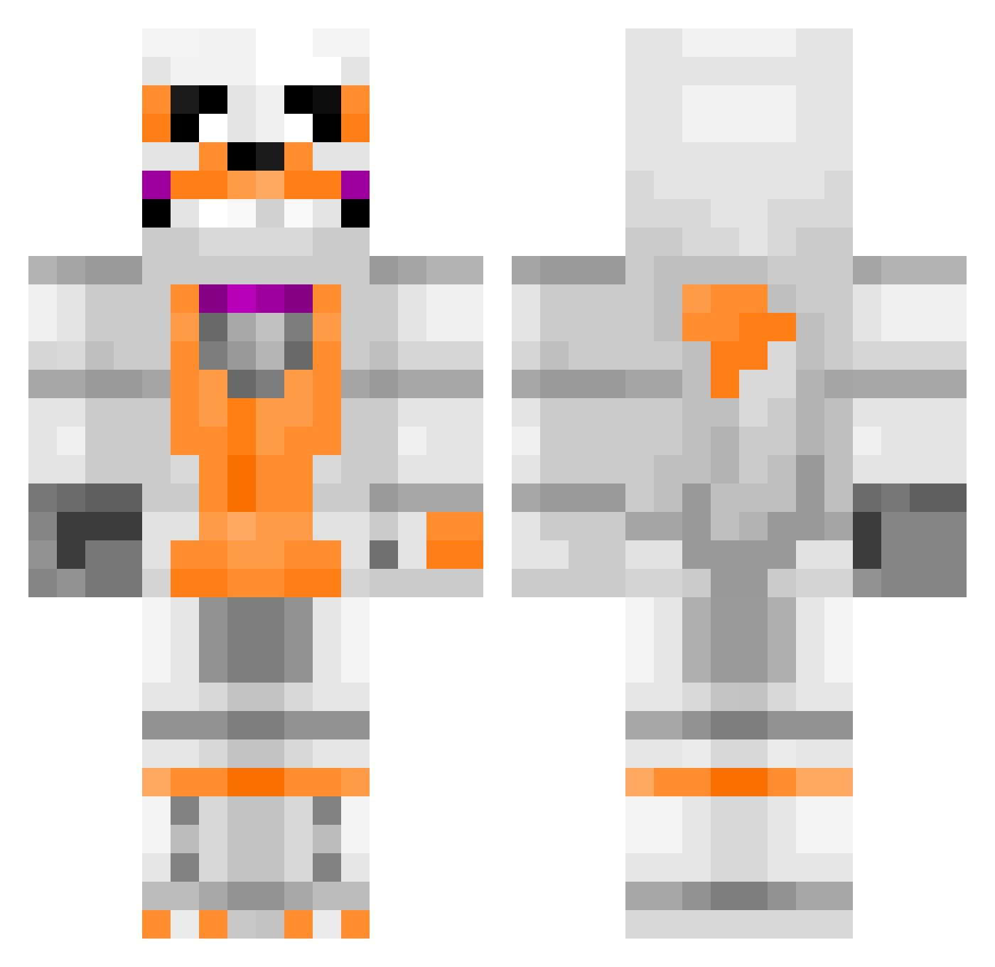 Locosway Minecraft skin, front and back view