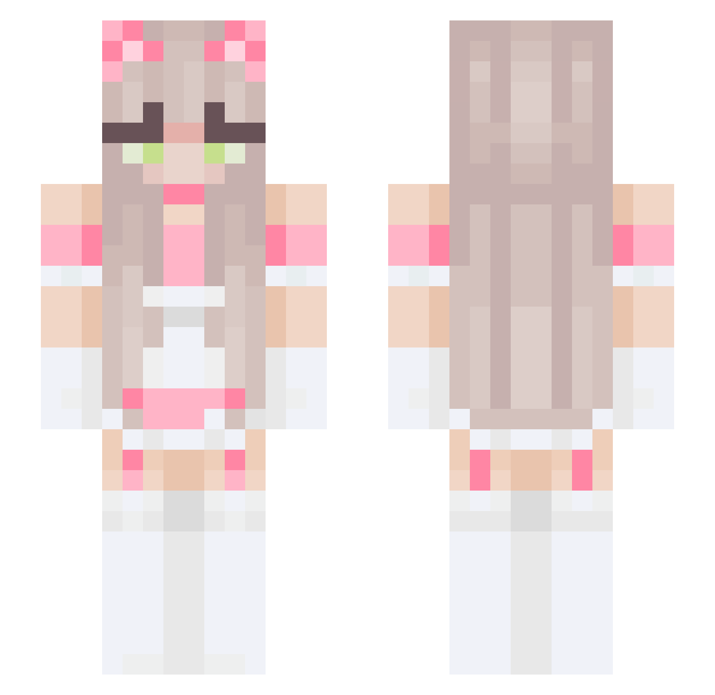 xWolfy_Chan Minecraft skin, front and back view