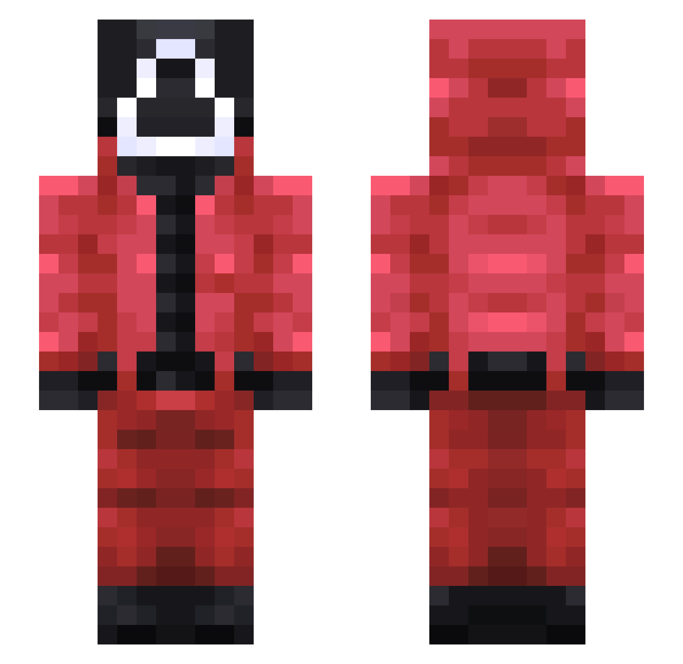 Disco_Elysium Minecraft skin, front and back view