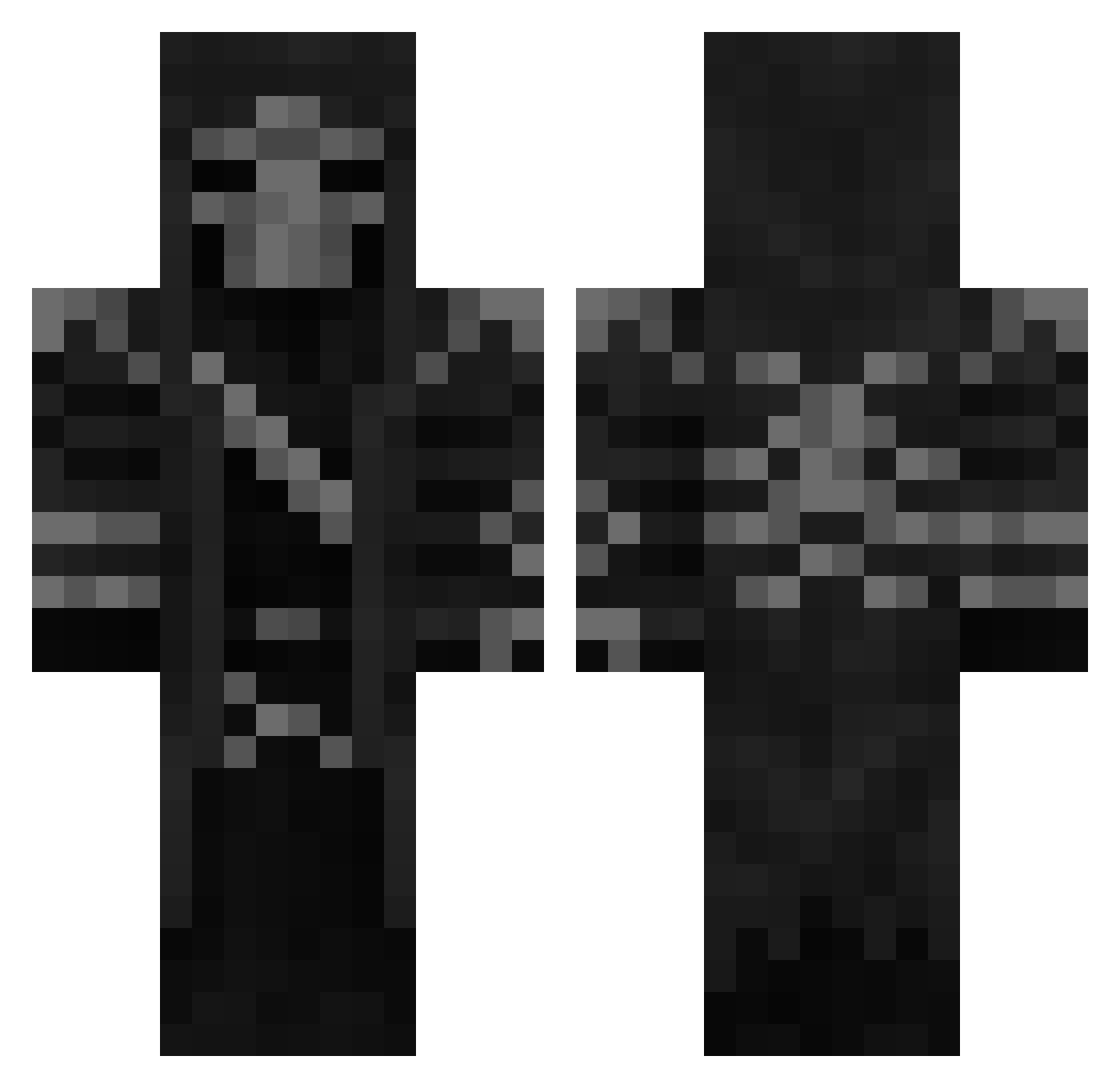 FryPotat Minecraft skin, front and back view