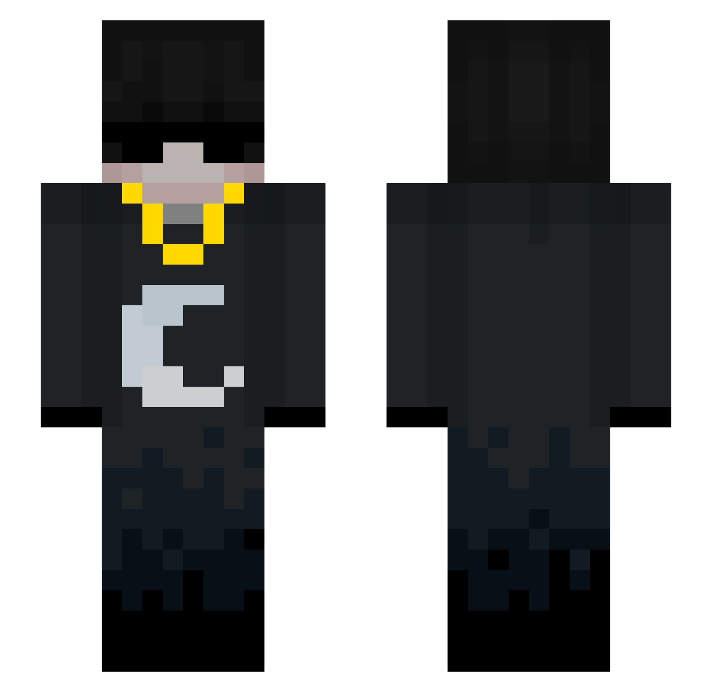 PooPooButtCheeks Minecraft skin, front and back view