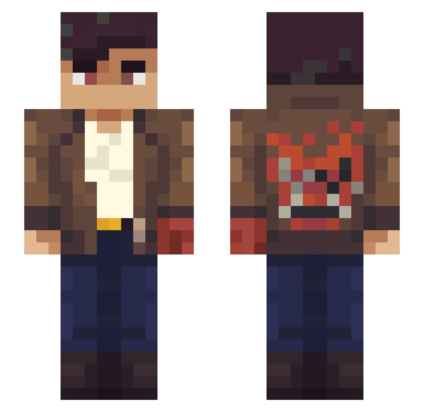 SpykeSpiegel Minecraft skin, front and back view