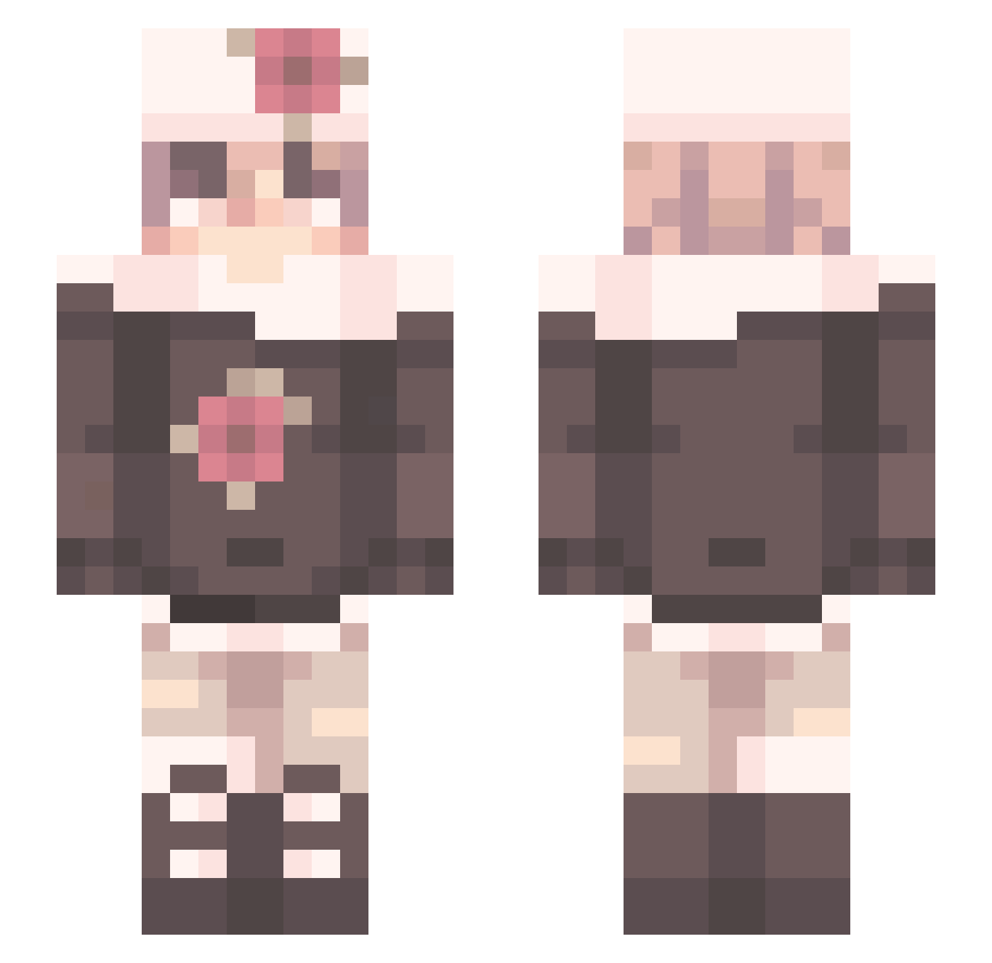 TooLoveLi Minecraft skin, front and back view