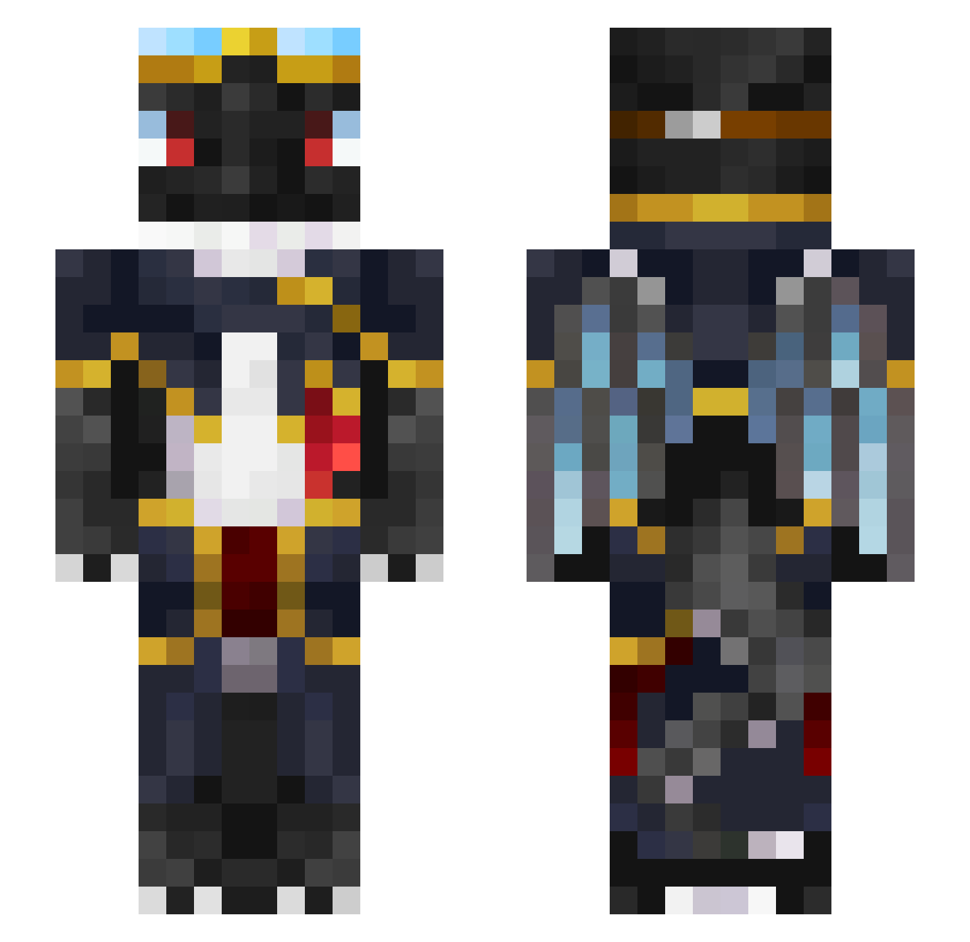 oozias Minecraft skin, front and back view