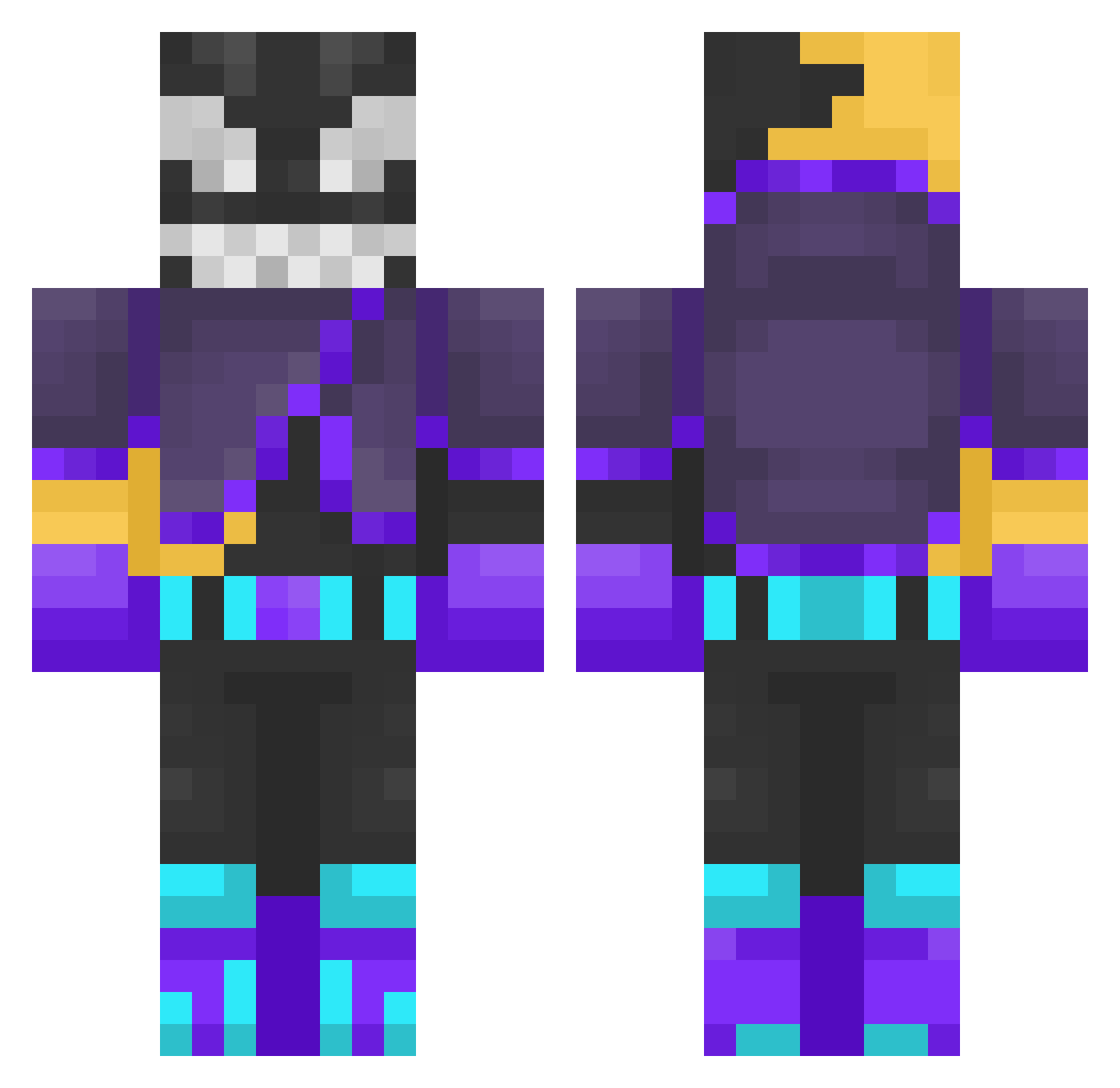 AceRPx Minecraft skin, front and back view
