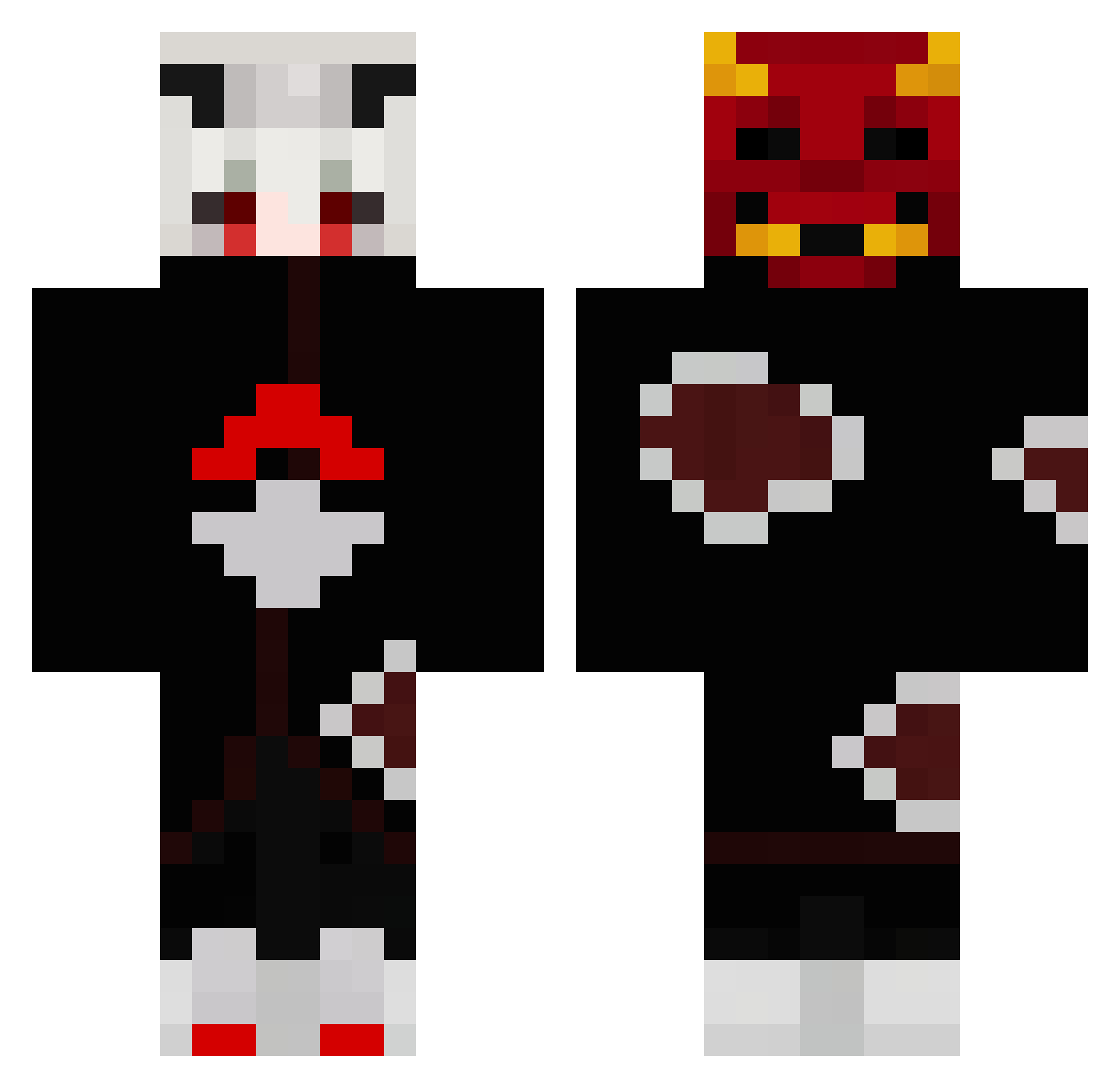 Myerzx Minecraft skin, front and back view